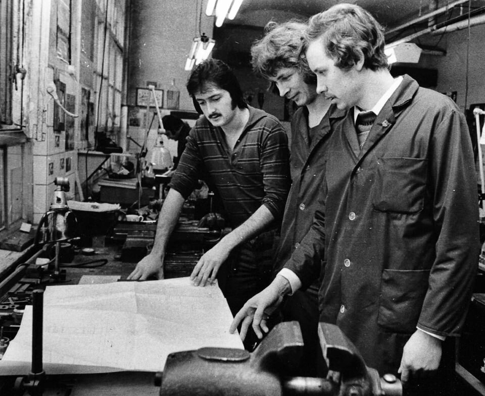 Mitarbeiter des Werkzeugbaus 1970er Jahre, SW-Foto © Kurt Schwarz (Kurt Schwarz CC BY-NC-SA)