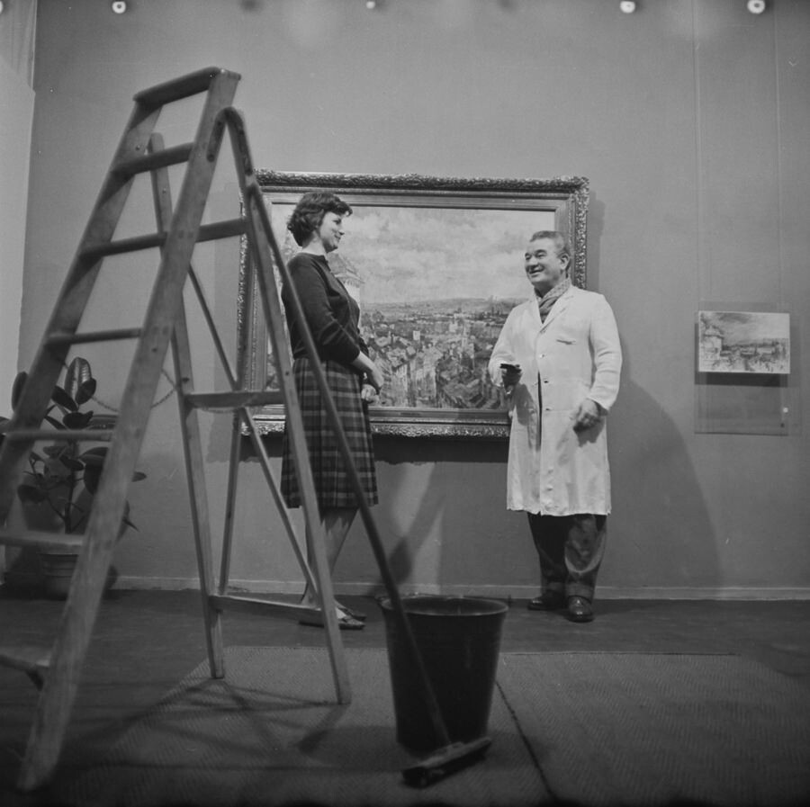 Maler Jan Slavicek, Tschechisches Zentrum, 1965. SW-Foto © Kurt Schwarz. (Kurt Schwarz CC BY-NC-SA)