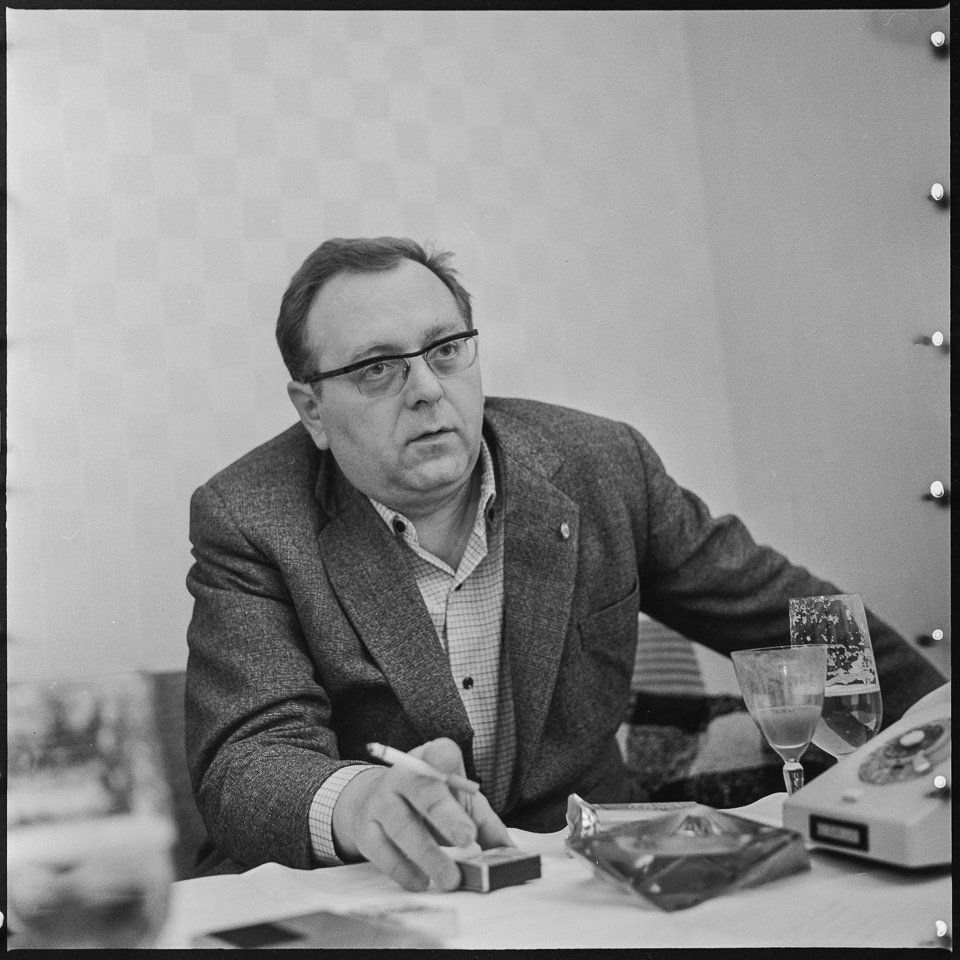 Schriftsteller und Drehbuchautor Karl Georg Egel, Februar 1970. SW-Foto © Kurt Schwarz. (Kurt Schwarz CC BY-NC-SA)