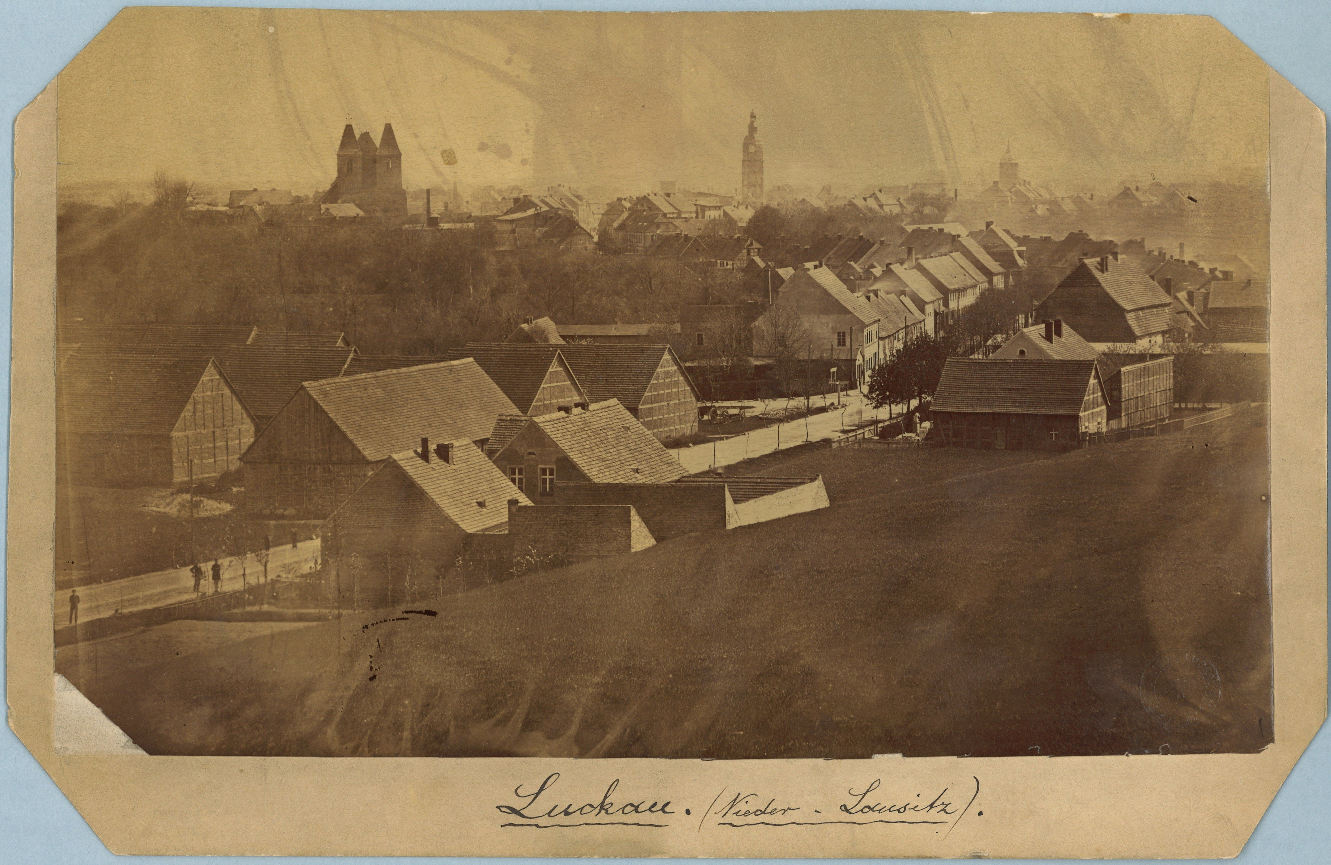 Luckau: Stadtansicht von Westen (Landesgeschichtliche Vereinigung für die Mark Brandenburg e.V., Archiv CC BY)