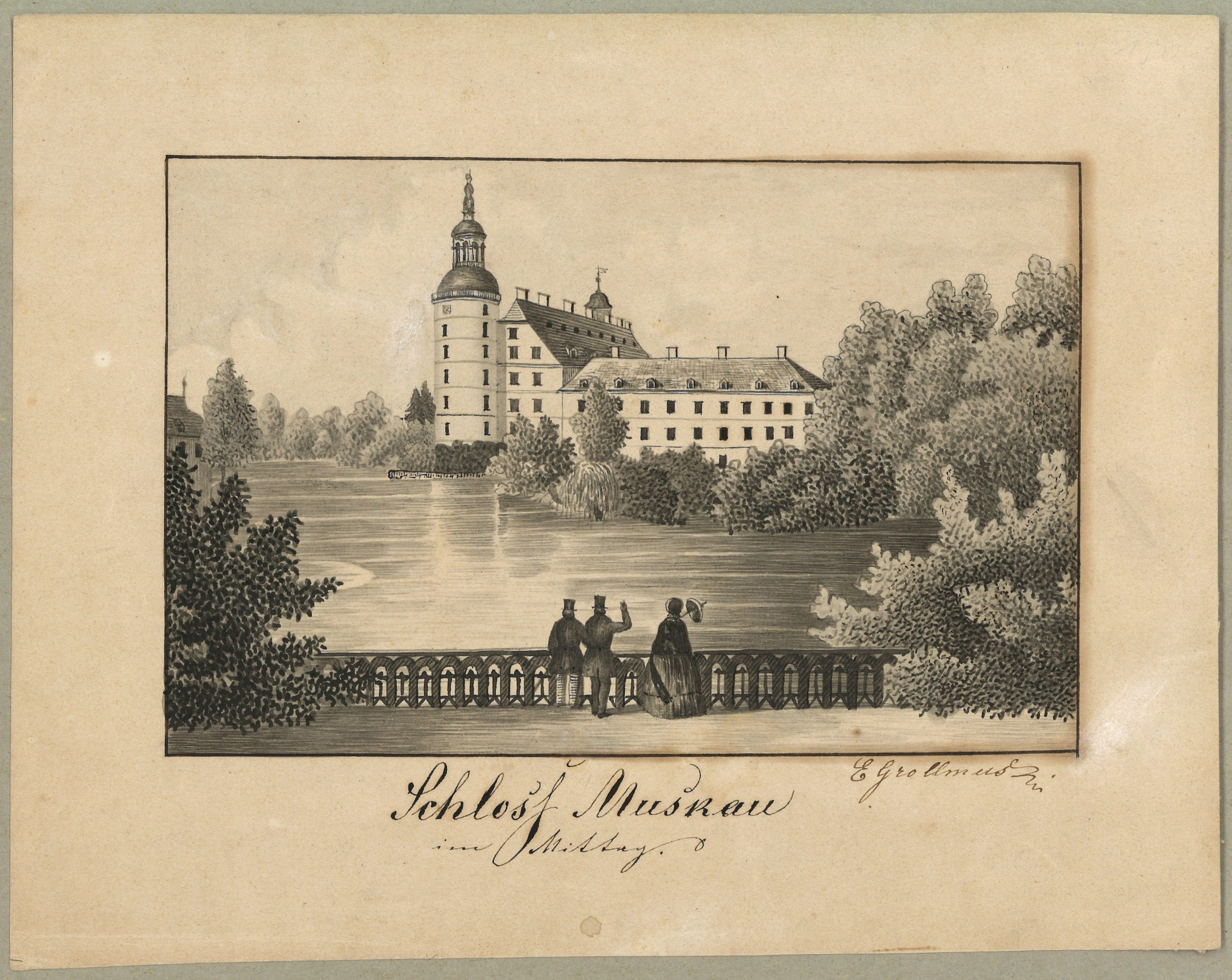 Bad Muskau: Schloss von Süden (Landesgeschichtliche Vereinigung für die Mark Brandenburg e.V., Archiv CC BY)
