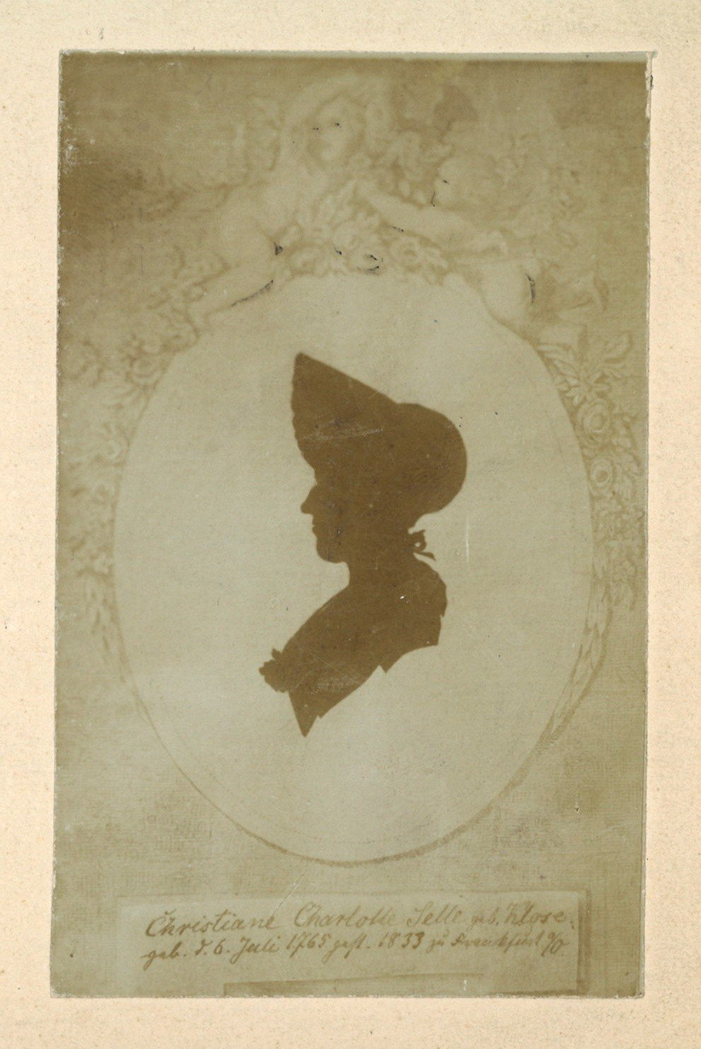 Selle, Christiane Charlotte, geb. Klose (1765-1833) (Scherenschnitt) (Landesgeschichtliche Vereinigung für die Mark Brandenburg e.V., Archiv CC BY)