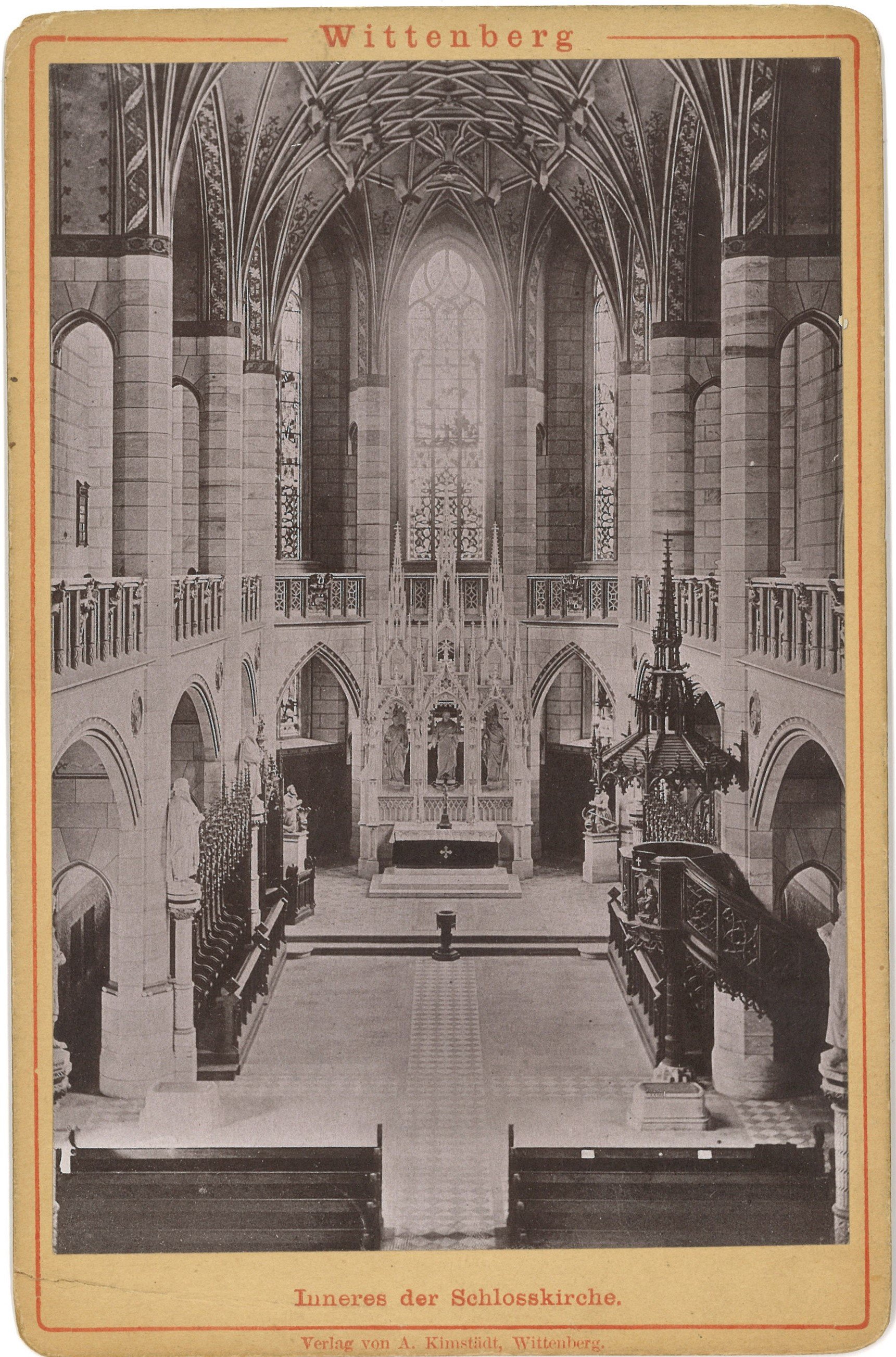 Wittenberg: Schlosskirche, Inneres, Blick zum Chor (Landesgeschichtliche Vereinigung für die Mark Brandenburg e.V., Archiv CC BY)