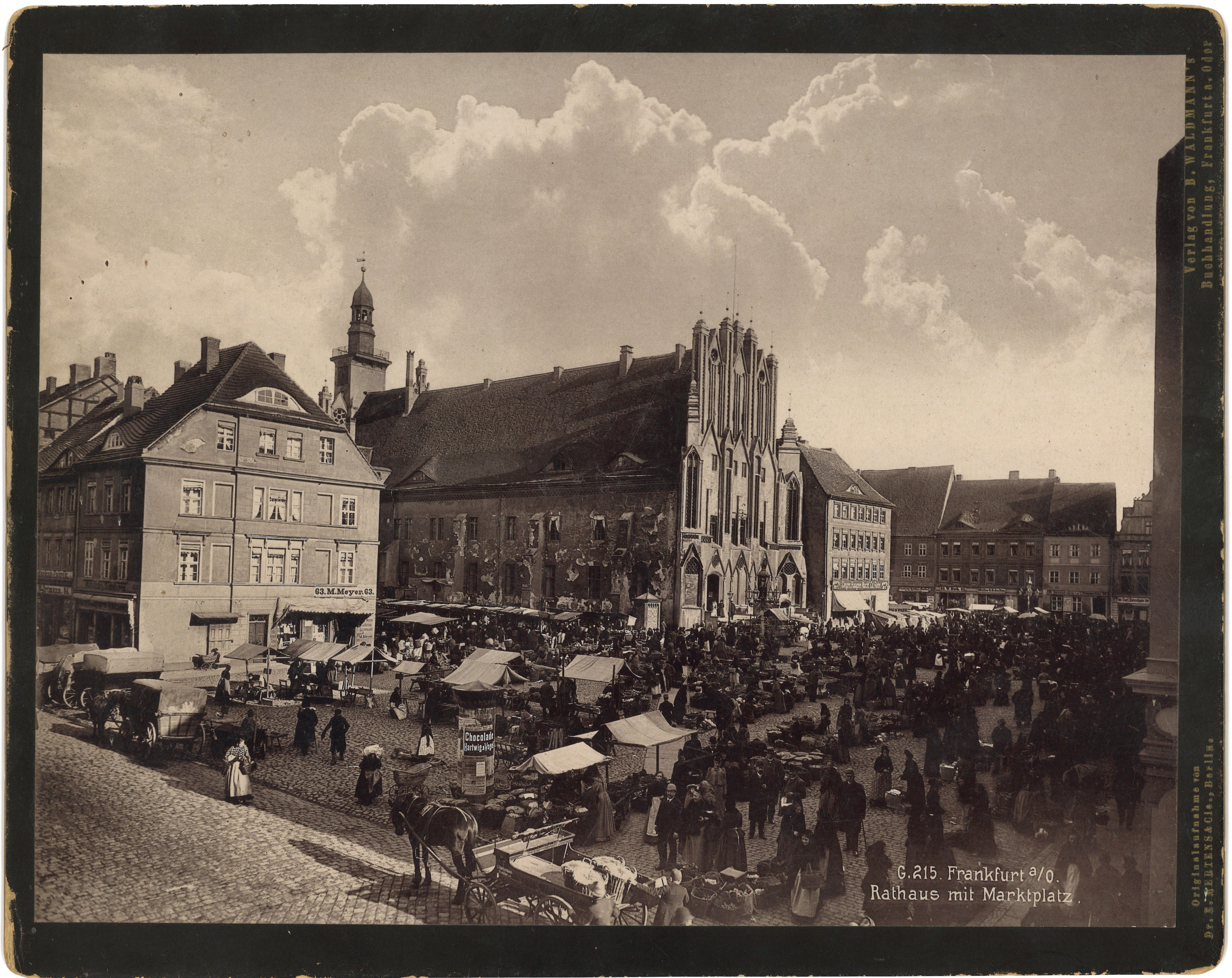 Frankfurt (Oder): Marktplatz mit Rathaus von Südwesten (Landesgeschichtliche Vereinigung für die Mark Brandenburg e.V., Archiv CC BY)