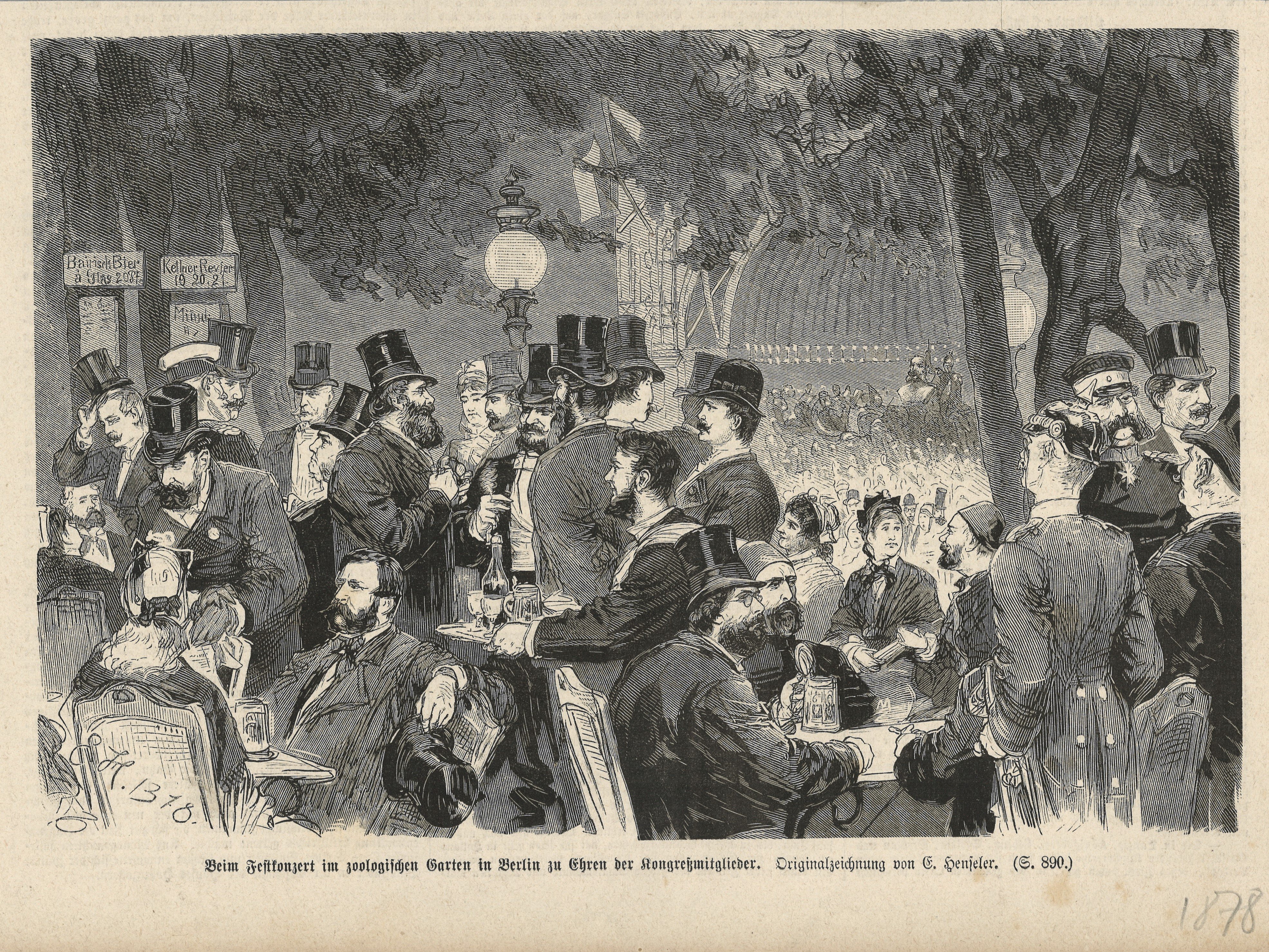 Festkonzert im Zoologschen Garten für die Teilnehmer des Berliner Kongresses am 23. Juni 1878 (Landesgeschichtliche Vereinigung für die Mark Brandenburg e.V., Archiv CC BY)