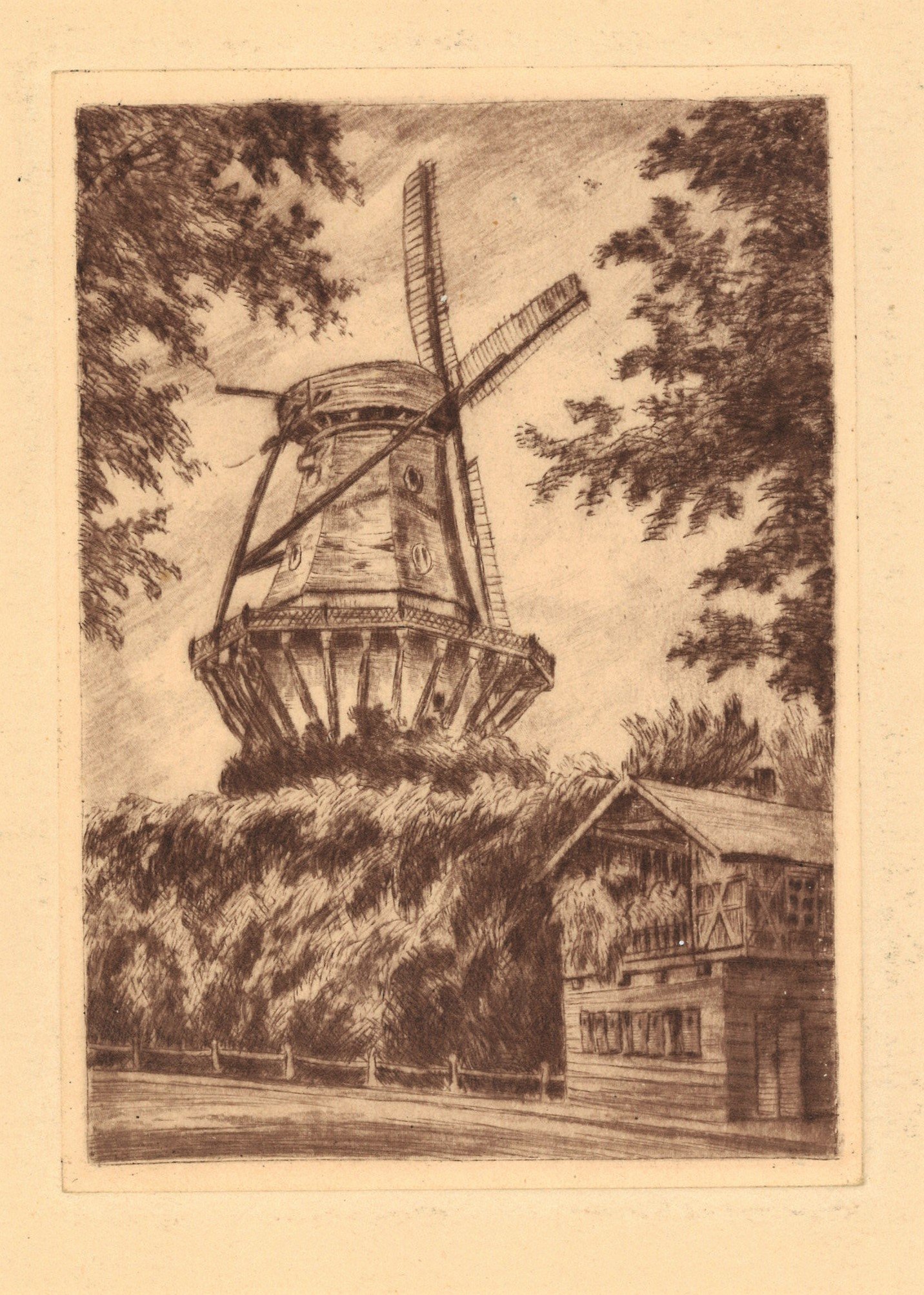 Potsdam-Sanssouci: Historische Mühle von Nordosten (Landesgeschichtliche Vereinigung für die Mark Brandenburg e.V., Archiv CC BY)