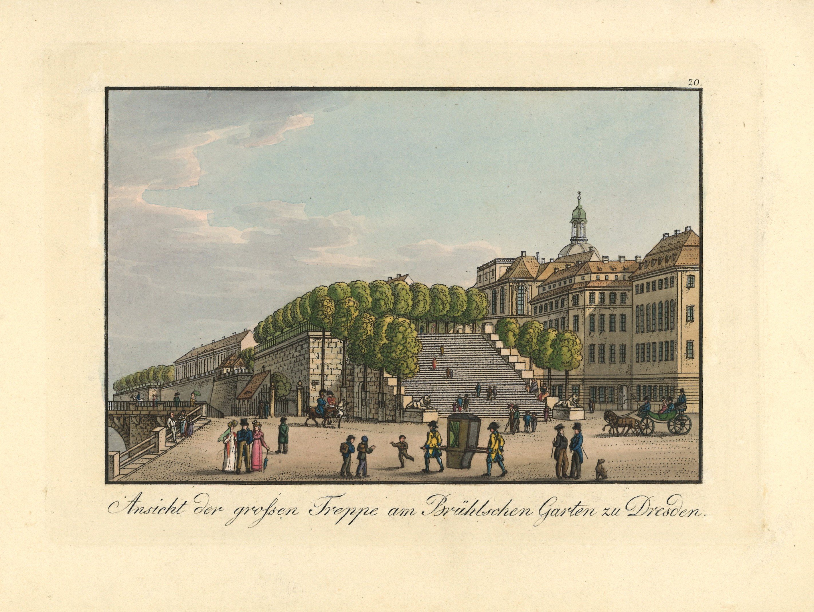 Dresden: Große Treppe zur Brühlschen Terrasse (Landesgeschichtliche Vereinigung für die Mark Brandenburg e.V., Archiv CC BY)
