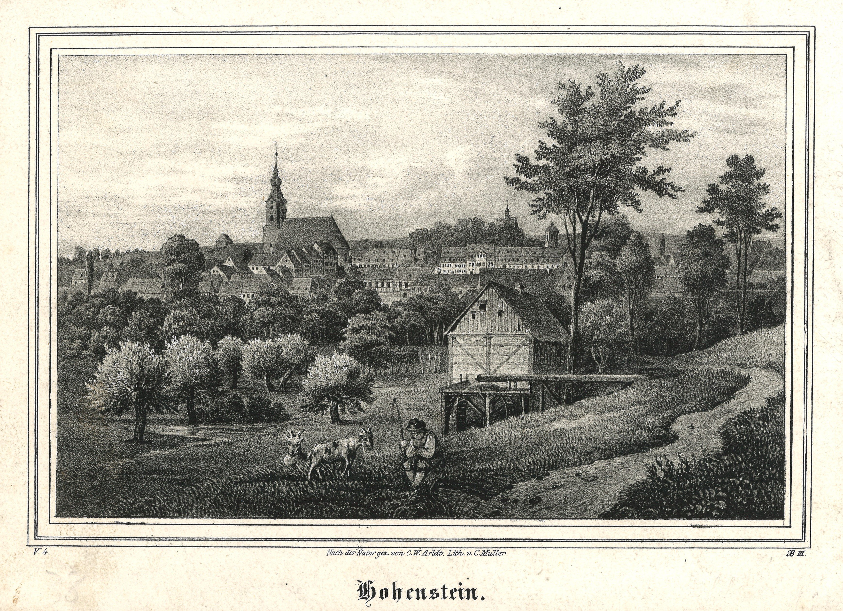 Hohenstein (Sachsen): Blick von Südosten (Landesgeschichtliche Vereinigung für die Mark Brandenburg e.V., Archiv CC BY)