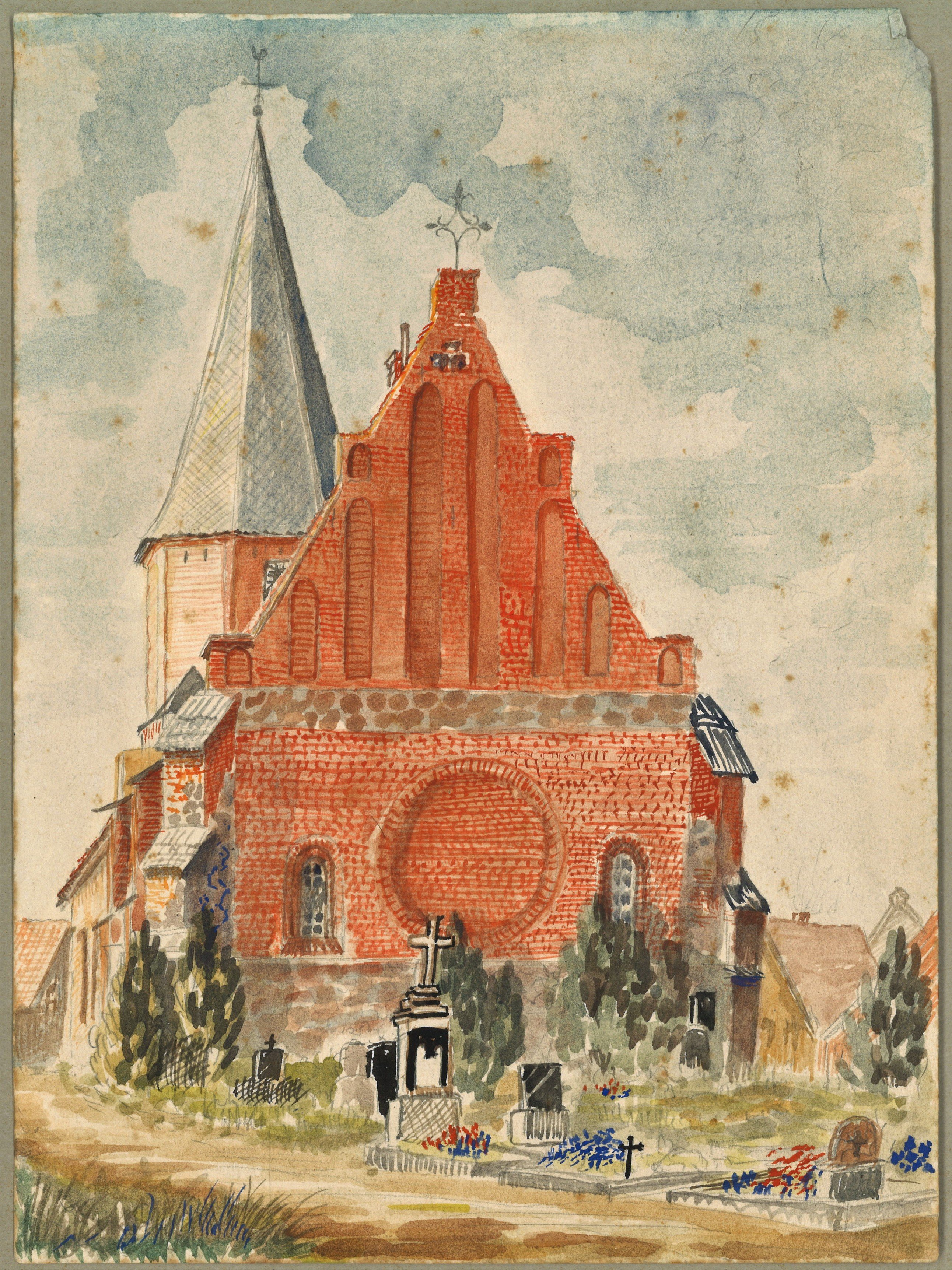 Unidentifizierter Ort: Backstein-Dorfkirche (Landesgeschichtliche Vereinigung für die Mark Brandenburg e.V., Archiv CC BY)