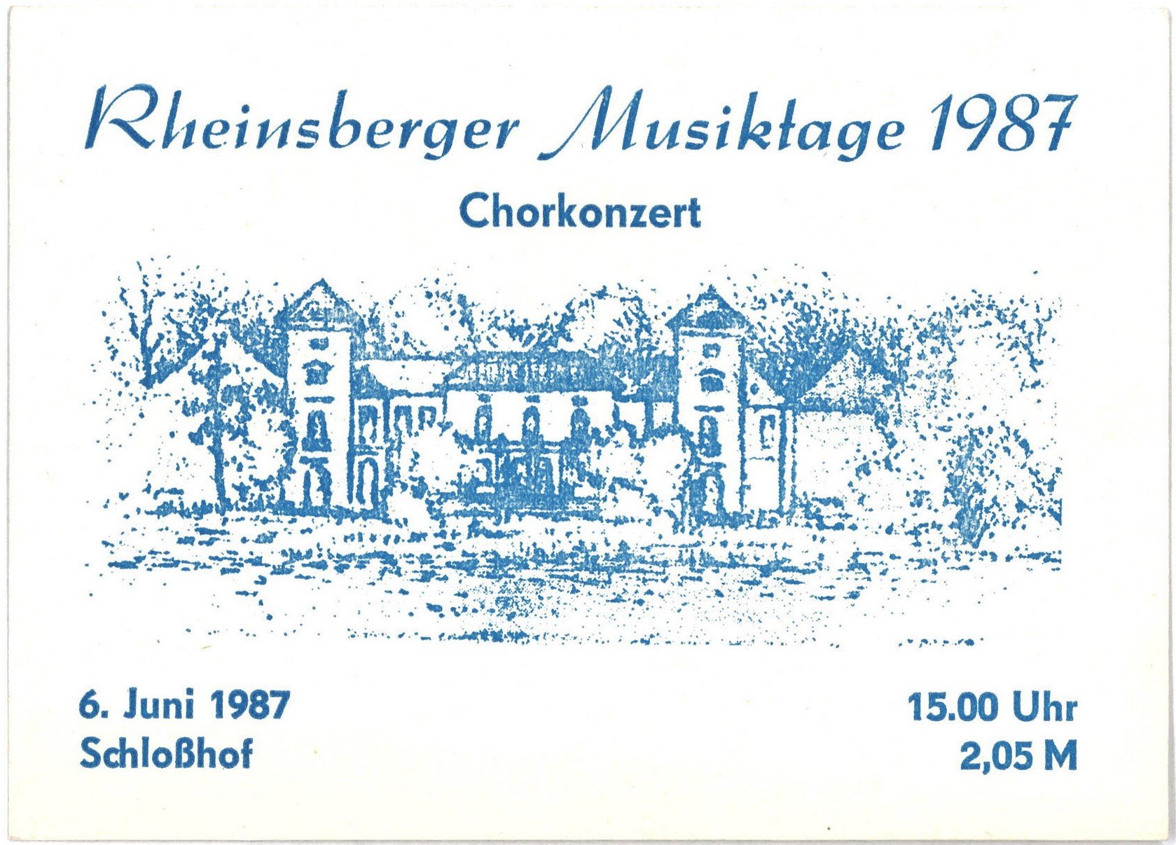 Rheinsberg: Rheinsberger Musiktage 1987 (Landesgeschichtliche Vereinigung für die Mark Brandenburg e.V., Archiv CC BY)