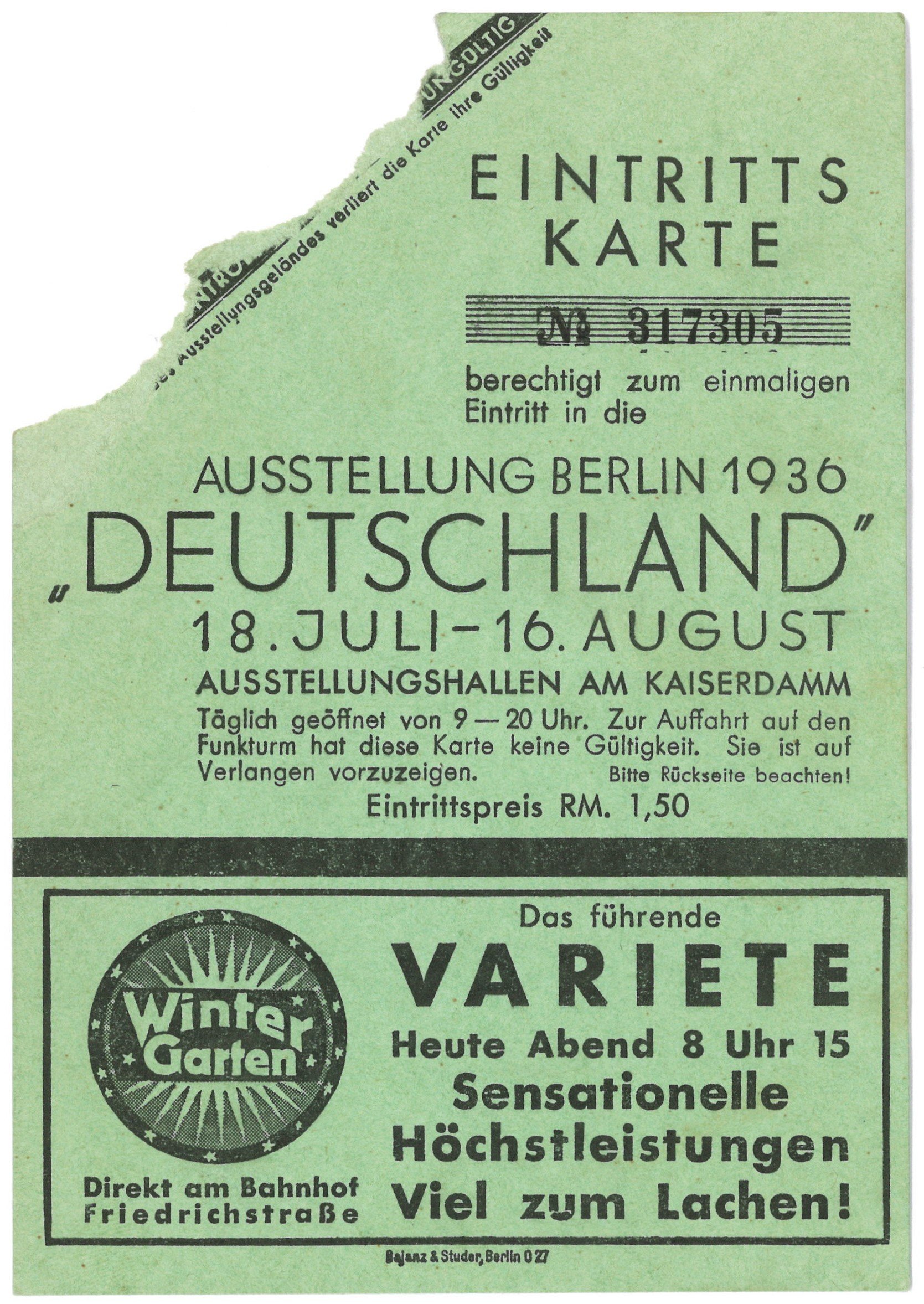 Berlin-Charlottenburg: Ausstellung Berlin 1936 "Deutschland" (Landesgeschichtliche Vereinigung für die Mark Brandenburg e.V., Archiv CC BY)