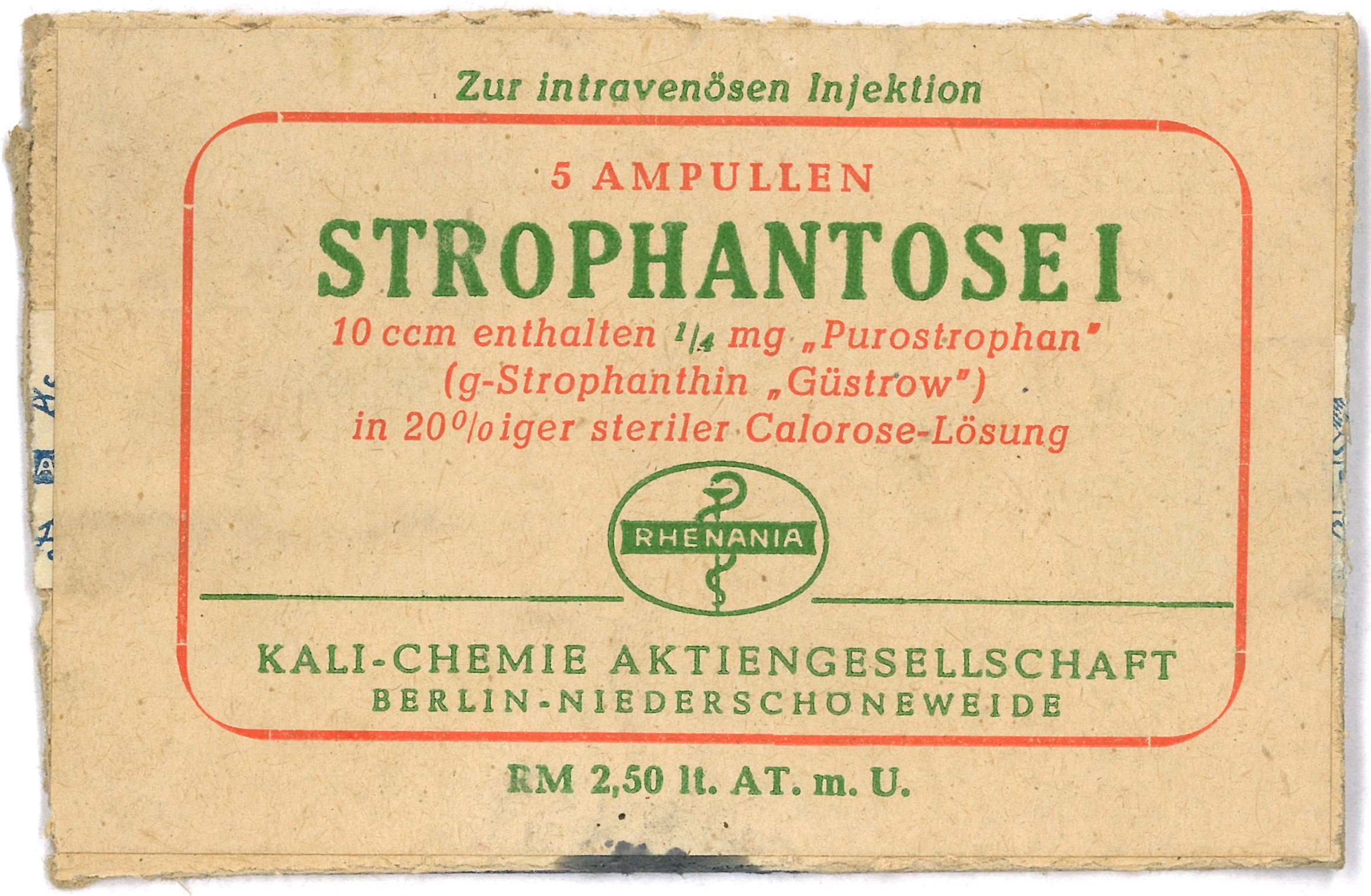 Berlin-Niederschöneweide, Rhenania Kali-Chemie AG: Strophantose-Ampullen (Landesgeschichtliche Vereinigung für die Mark Brandenburg e.V., Archiv CC BY)