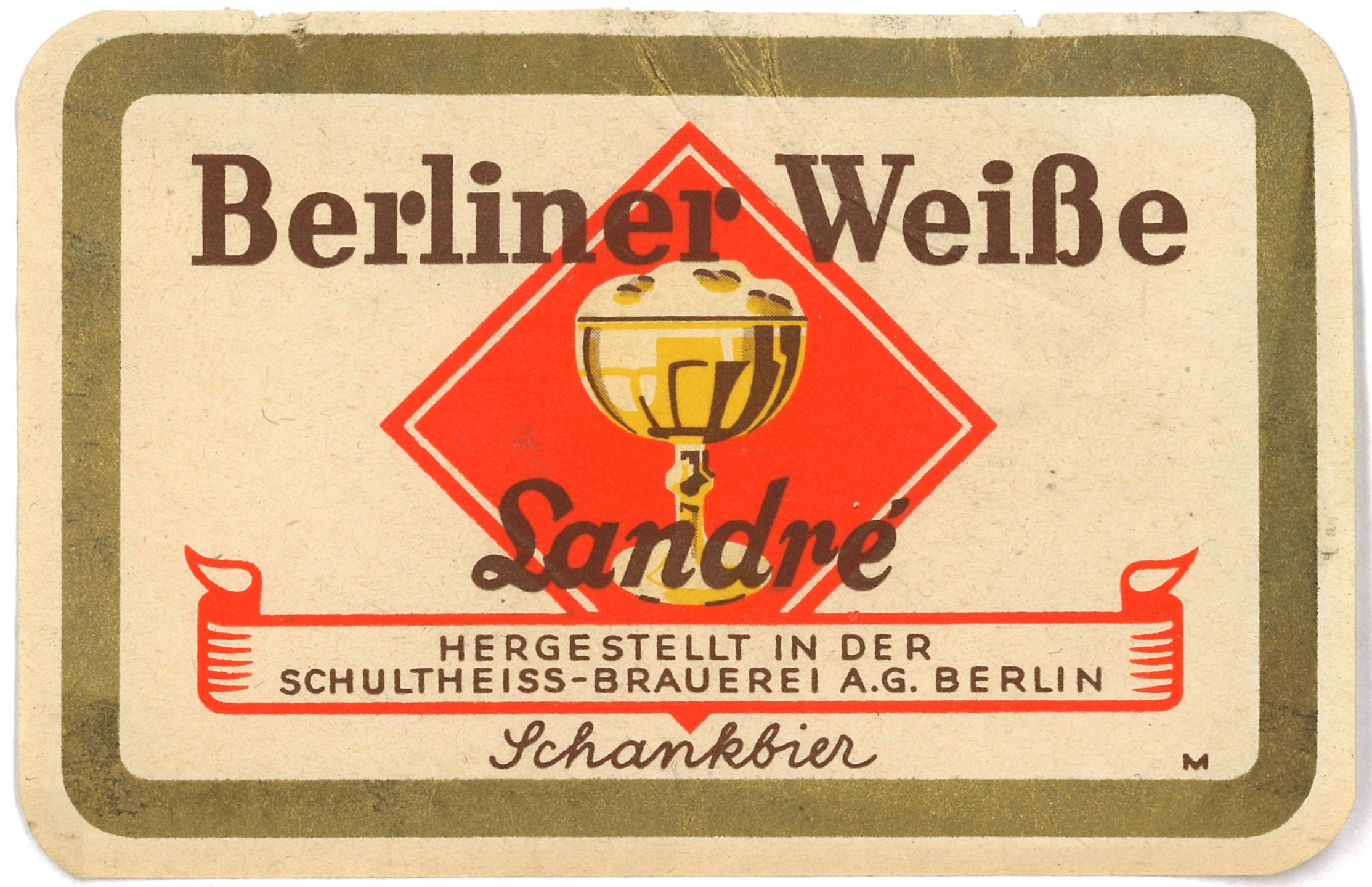 Berlin, Schultheiß-Brauerei AG: Berliner Weiße Landré (Landesgeschichtliche Vereinigung für die Mark Brandenburg e.V., Archiv CC BY)