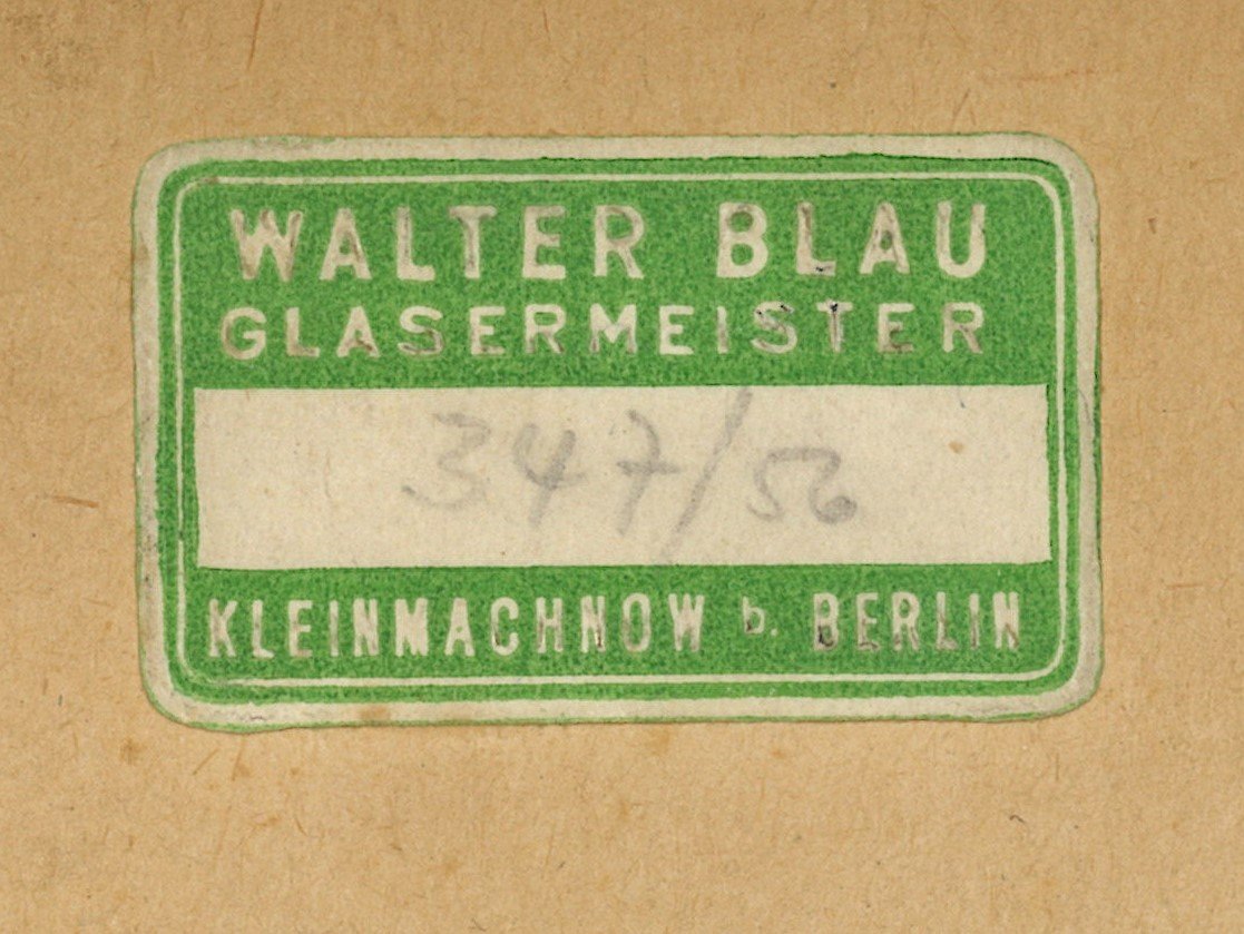 Kleinmachnow: Walter Blau, Glasermeister (Landesgeschichtliche Vereinigung für die Mark Brandenburg e.V., Archiv CC BY)