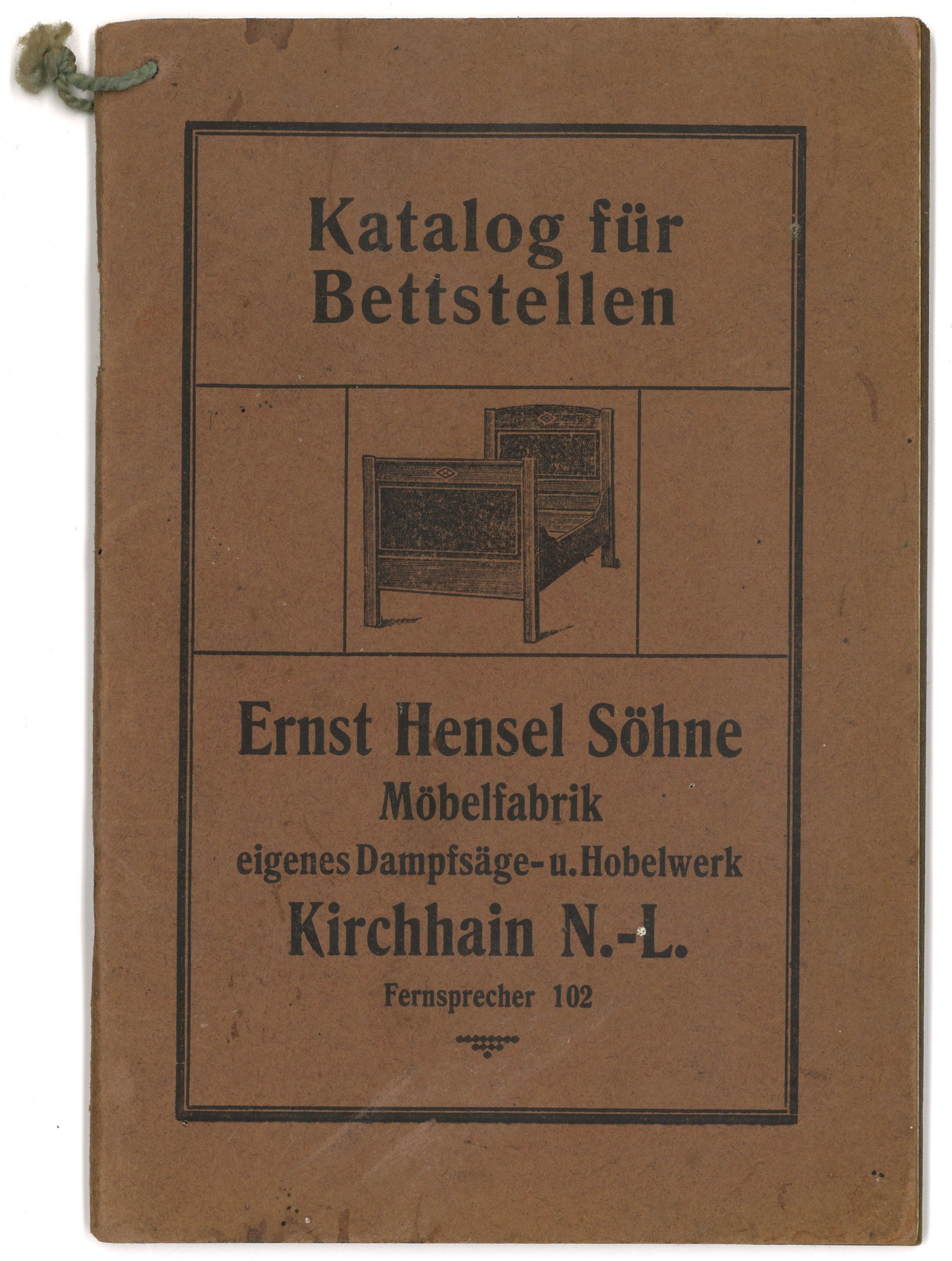 Ernst Hensel Söhne, Möbelfabrik, Kirchhain N-L.: Katalog für Bettstellen (Landesgeschichtliche Vereinigung für die Mark Brandenburg e.V., Archiv CC BY)