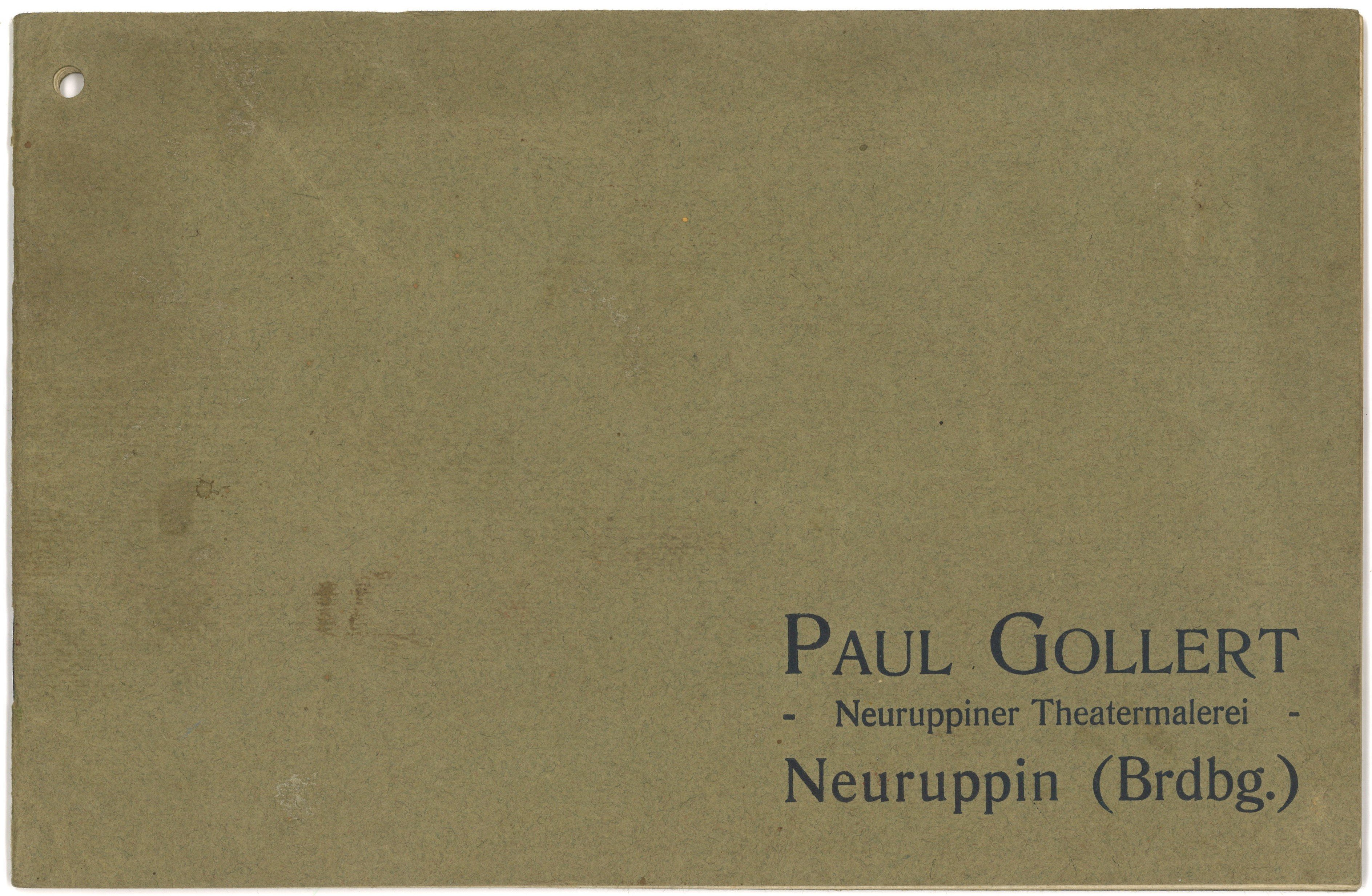 Paul Gollert, Neuruppiner Theatermalerei, Neuruppin: Katalog (Landesgeschichtliche Vereinigung für die Mark Brandenburg e.V., Archiv CC BY)