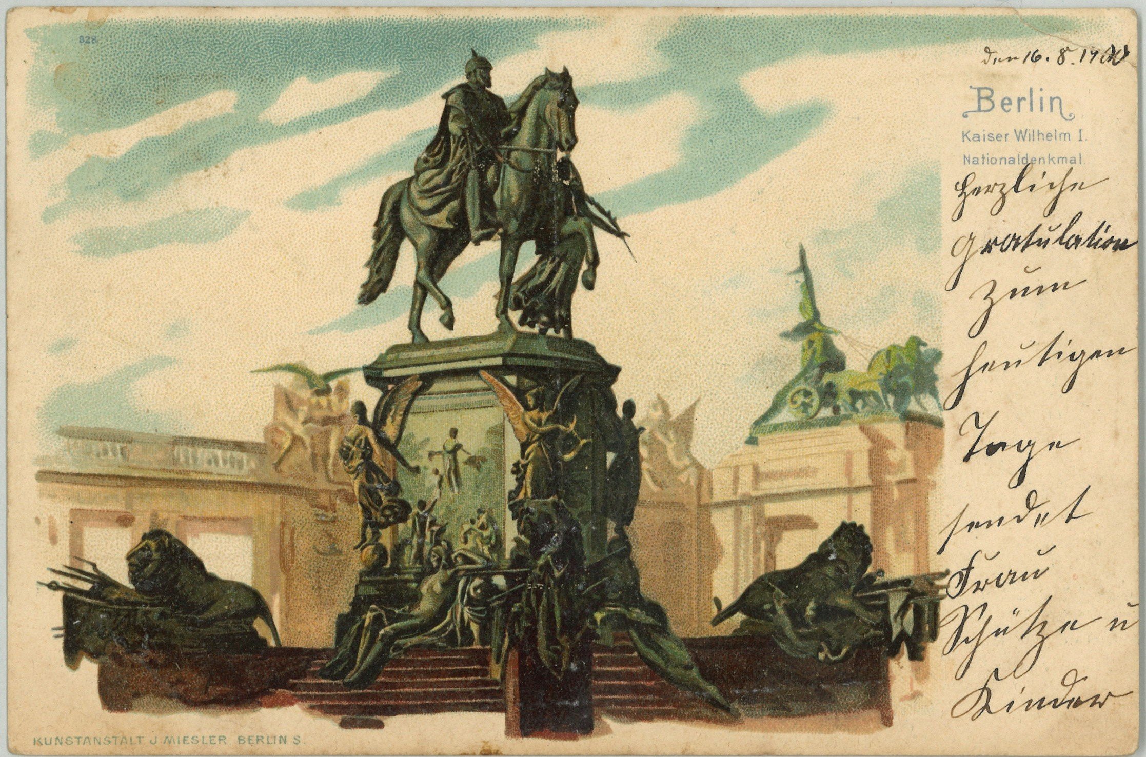 Berlin-Mitte: Kaiser-Wilhelm-Nationaldenkmal, Reiterstandbild von Südosten (Landesgeschichtliche Vereinigung für die Mark Brandenburg e.V., Archiv CC BY)