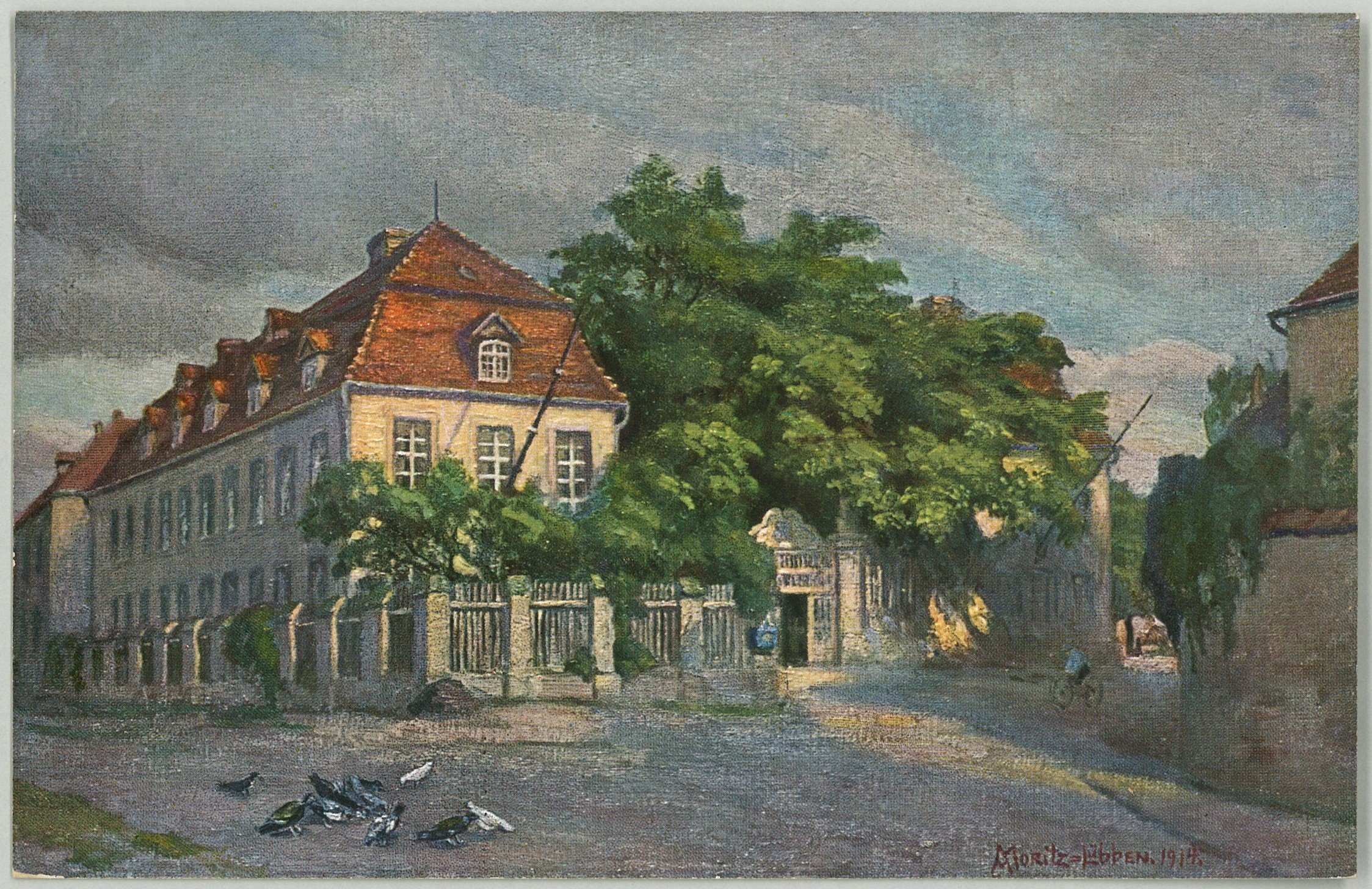 Lübben: Ständehaus (Gemälde von Marie Elisabeth Moritz) (Landesgeschichtliche Vereinigung für die Mark Brandenburg e.V., Archiv CC BY)