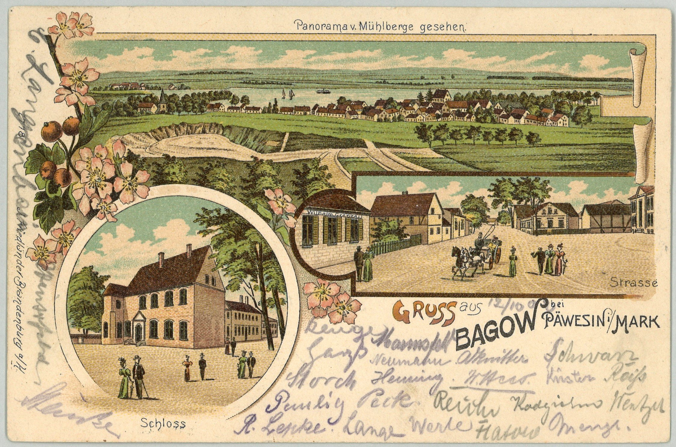 Bagow: Drei Ansichten (Landesgeschichtliche Vereinigung für die Mark Brandenburg e.V., Archiv CC BY)
