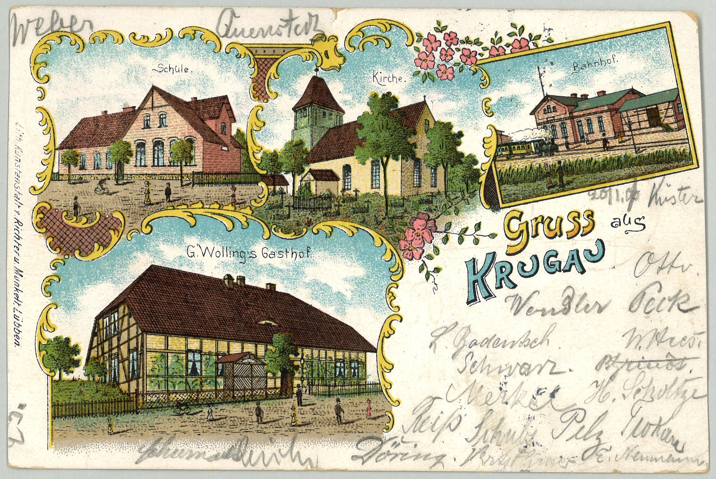 Krugau: Vier Ansichten (Landesgeschichtliche Vereinigung für die Mark Brandenburg e.V., Archiv CC BY)
