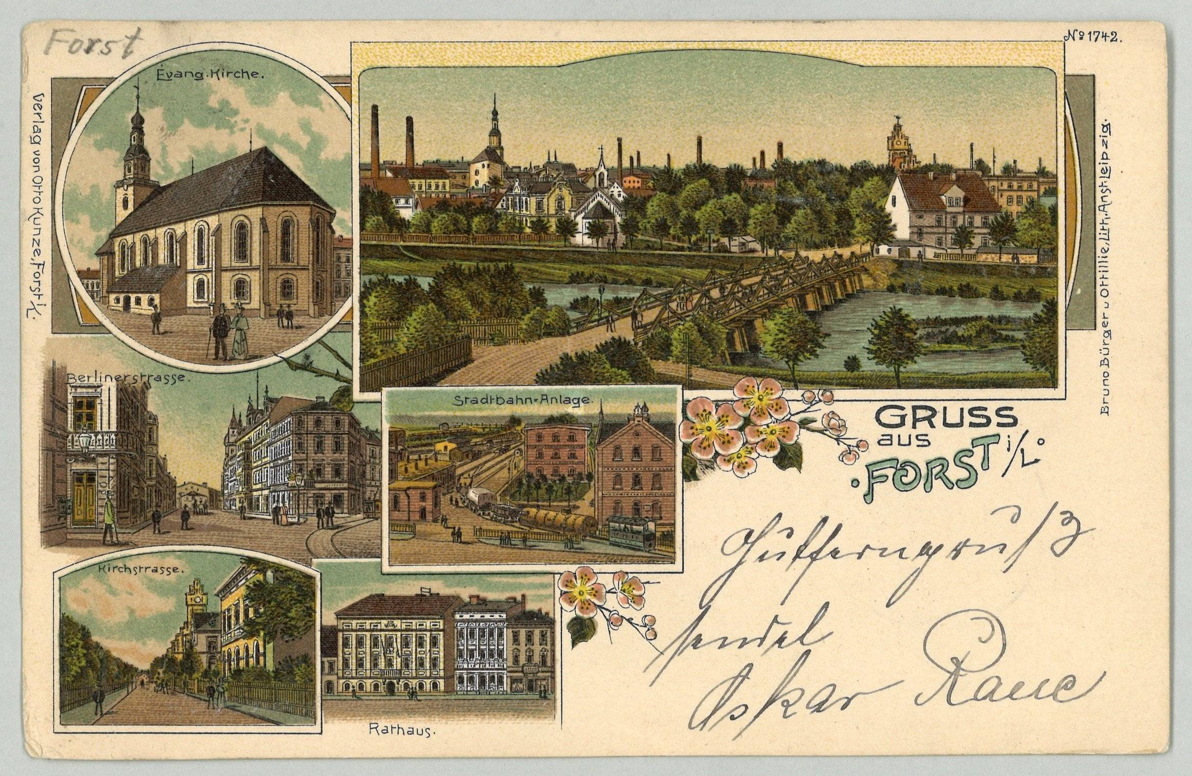 Forst (Lausitz): Sechs Ansichten (Landesgeschichtliche Vereinigung für die Mark Brandenburg e.V., Archiv CC BY)