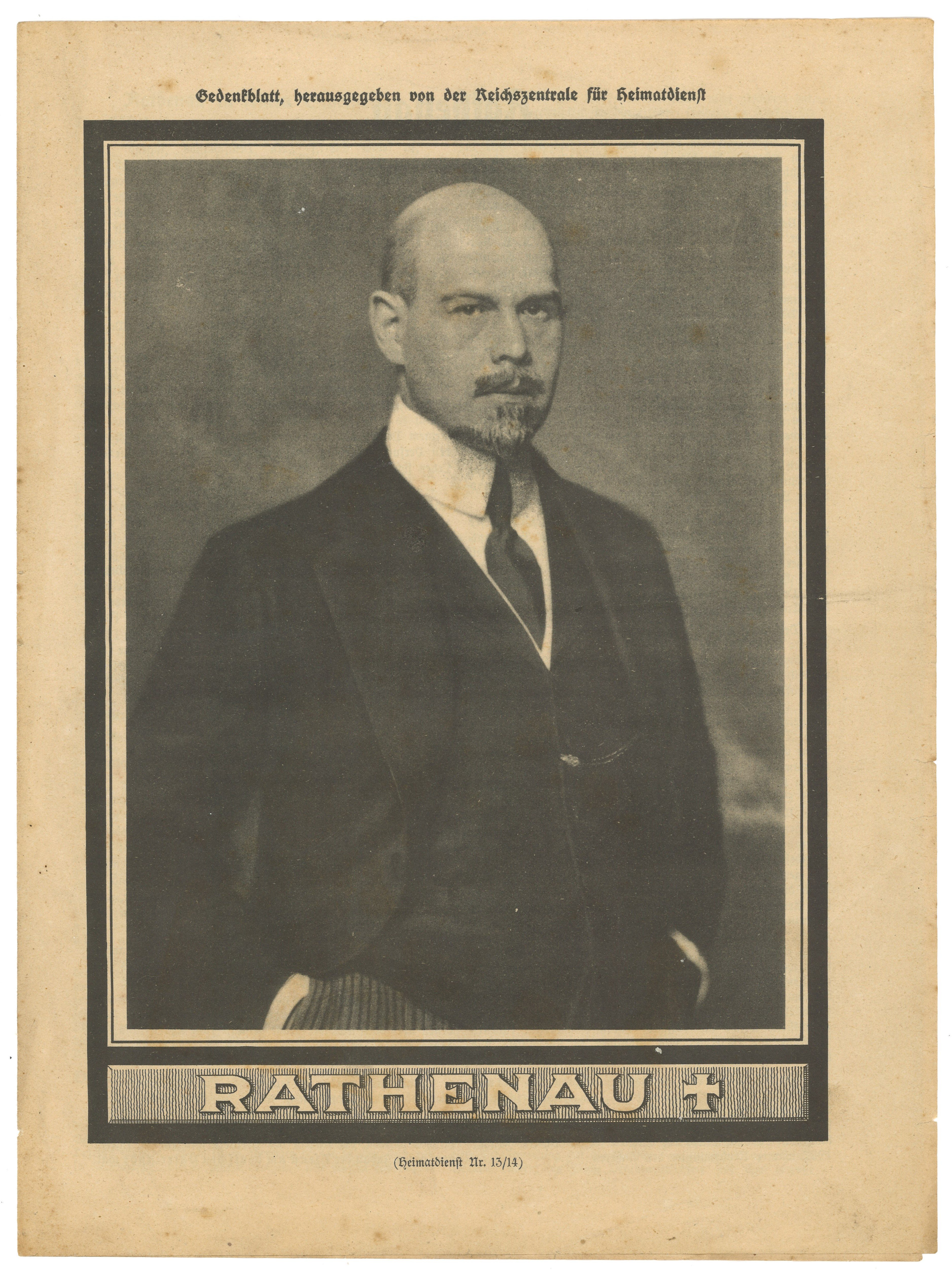 Gedenkblatt zum Tod von Walther Rathenau (1922) (Landesgeschichtliche Vereinigung für die Mark Brandenburg e.V., Archiv CC BY)