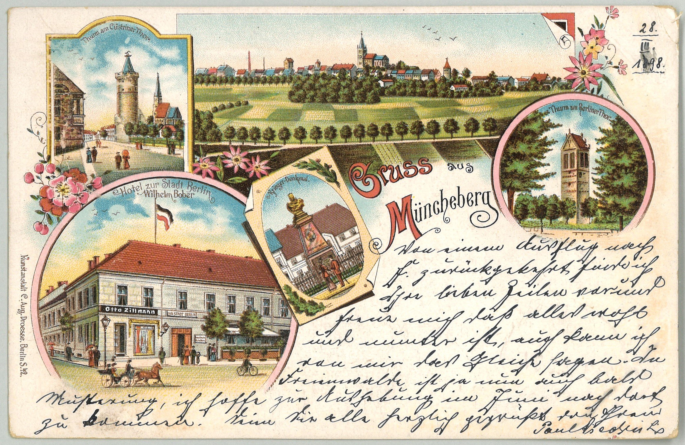 Müncheberg: Fünf Ansichten (Landesgeschichtliche Vereinigung für die Mark Brandenburg e.V., Archiv CC BY)