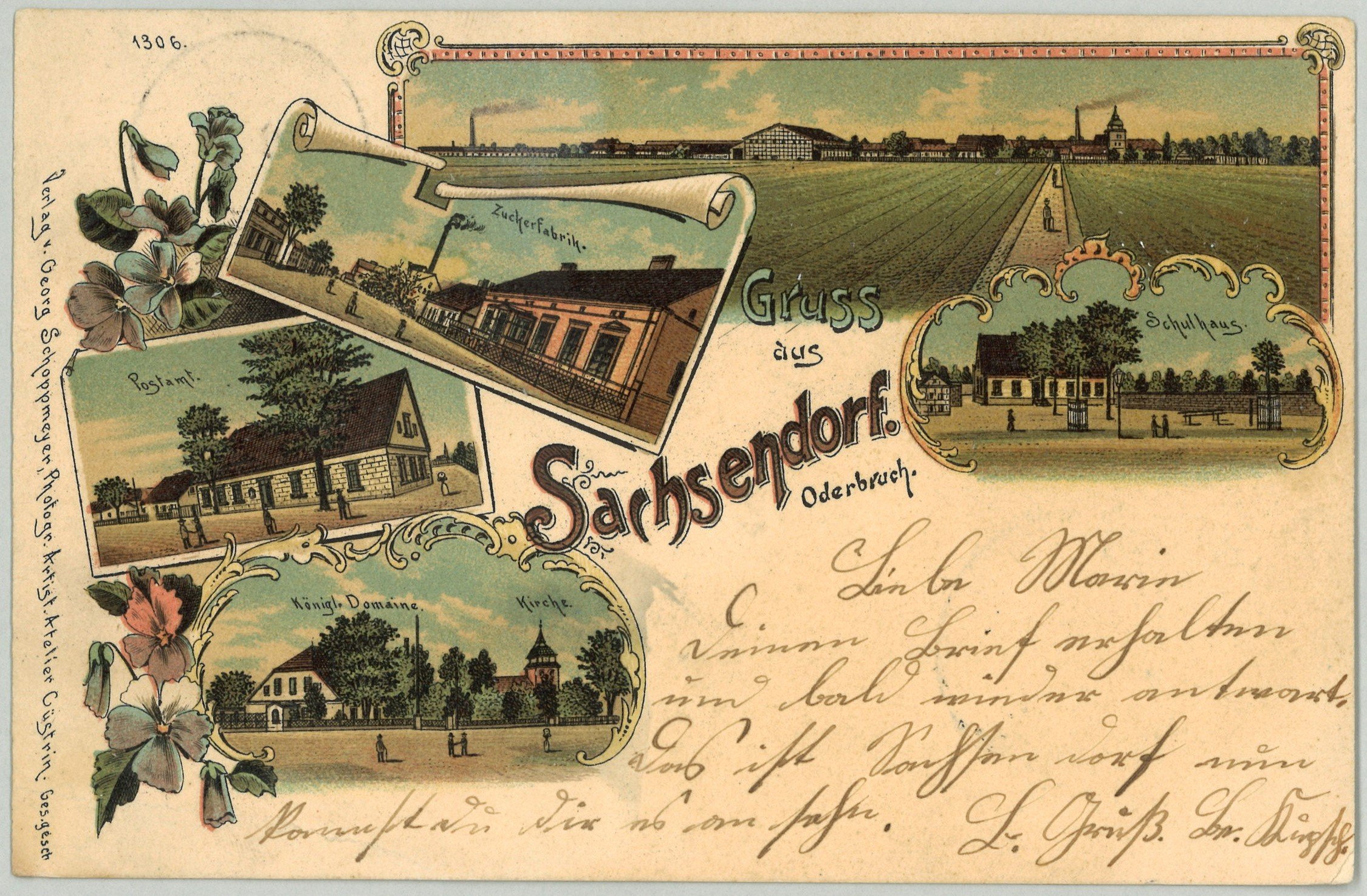 Sachsendorf (Oderbruch): Drei Ansichten (Landesgeschichtliche Vereinigung für die Mark Brandenburg e.V., Archiv CC BY)