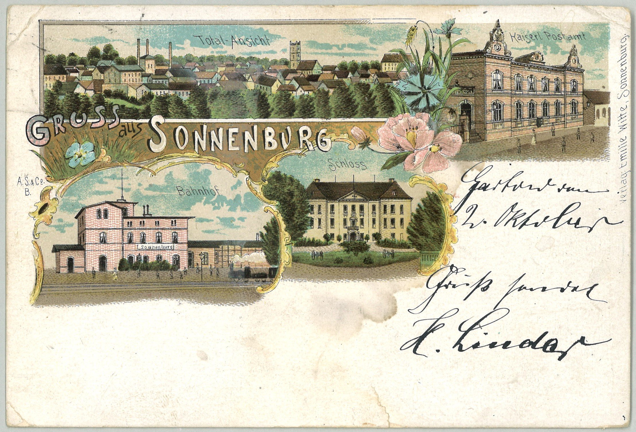 Sonnenburg [Słońsk]: Vier Ansichten (Landesgeschichtliche Vereinigung für die Mark Brandenburg e.V., Archiv CC BY)