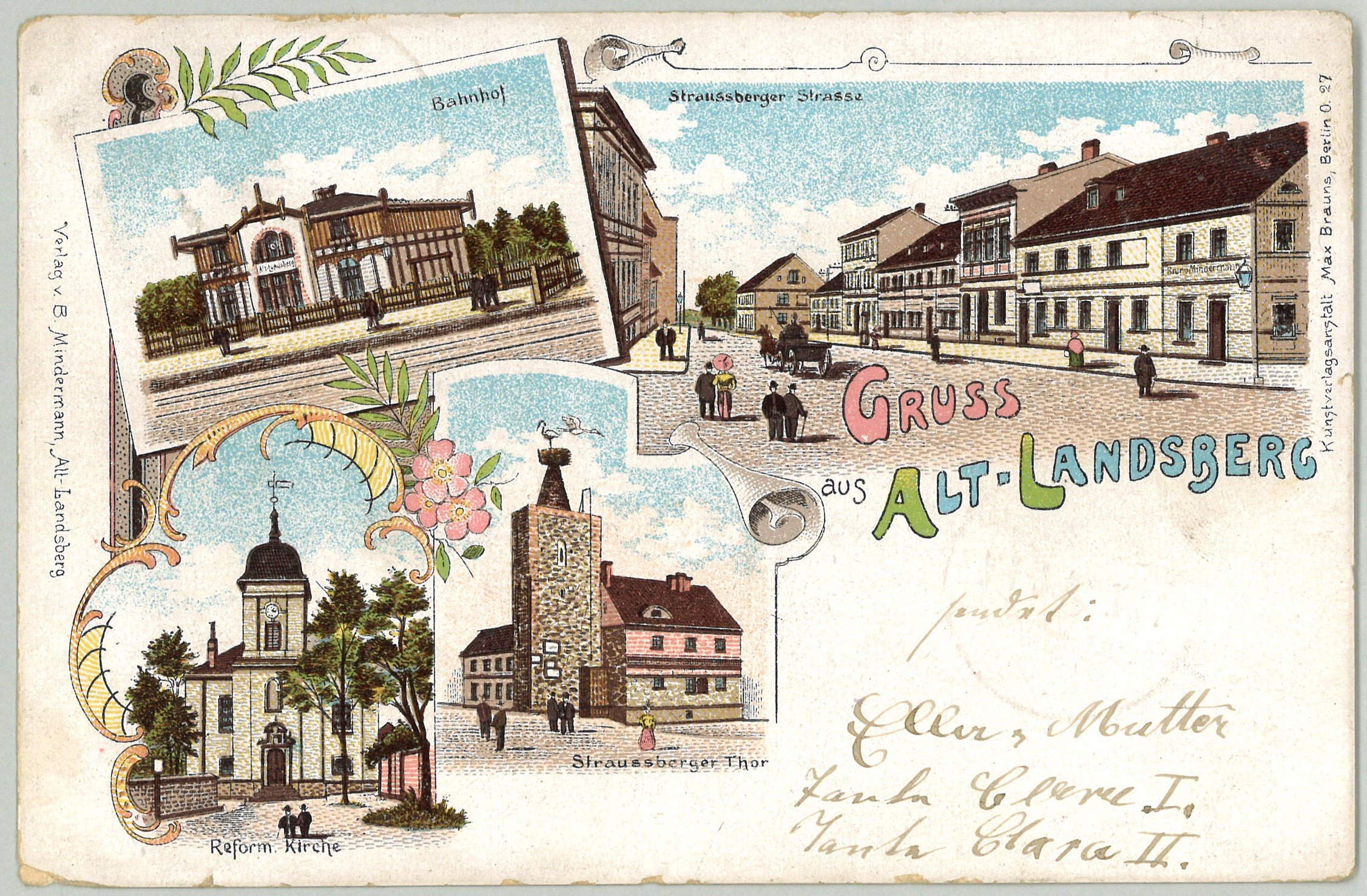 Altlandsberg: Vier Ansichten (Landesgeschichtliche Vereinigung für die Mark Brandenburg e.V., Archiv CC BY)