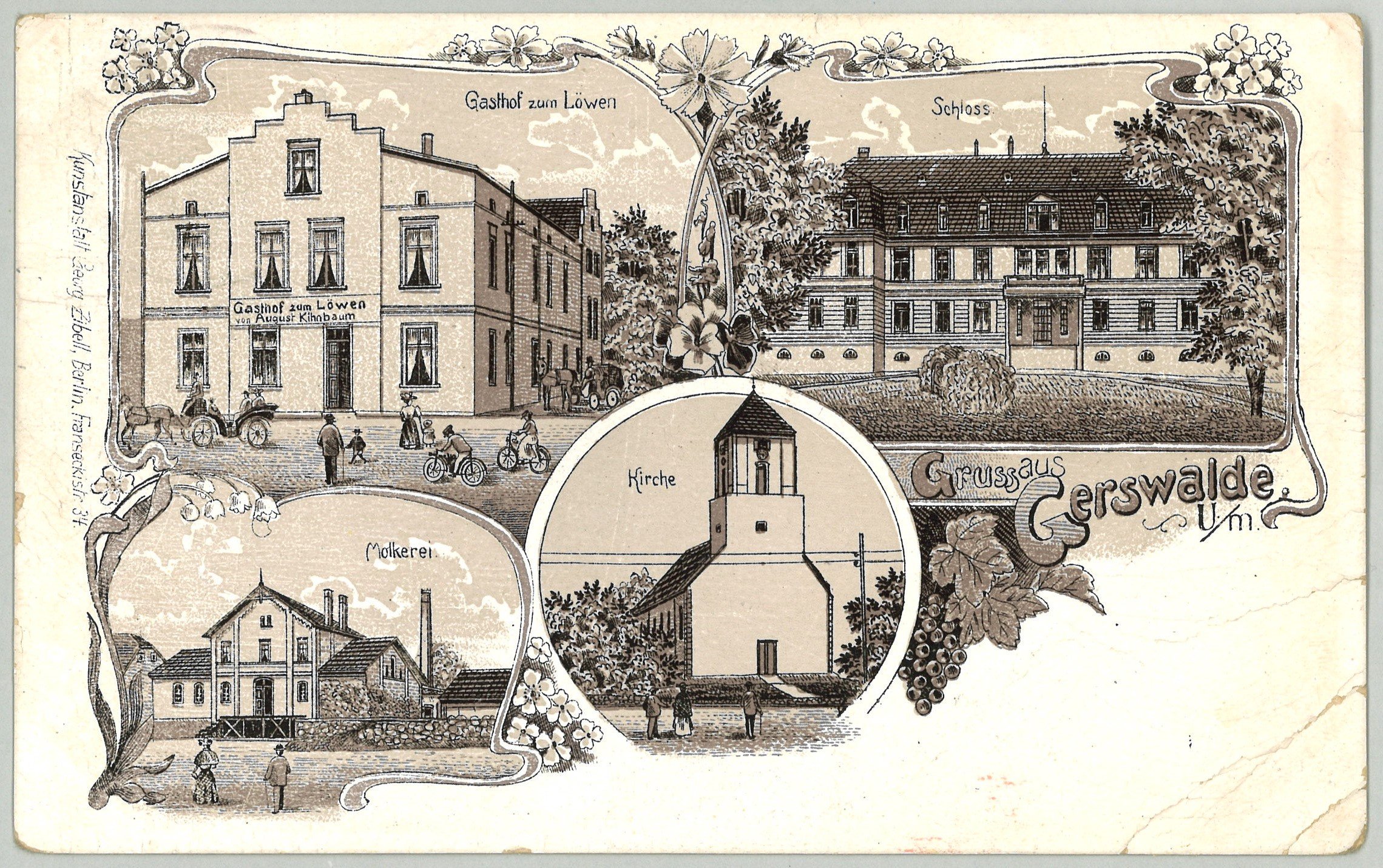 Gerswalde: Vier Ansichten (Landesgeschichtliche Vereinigung für die Mark Brandenburg e.V., Archiv CC BY)