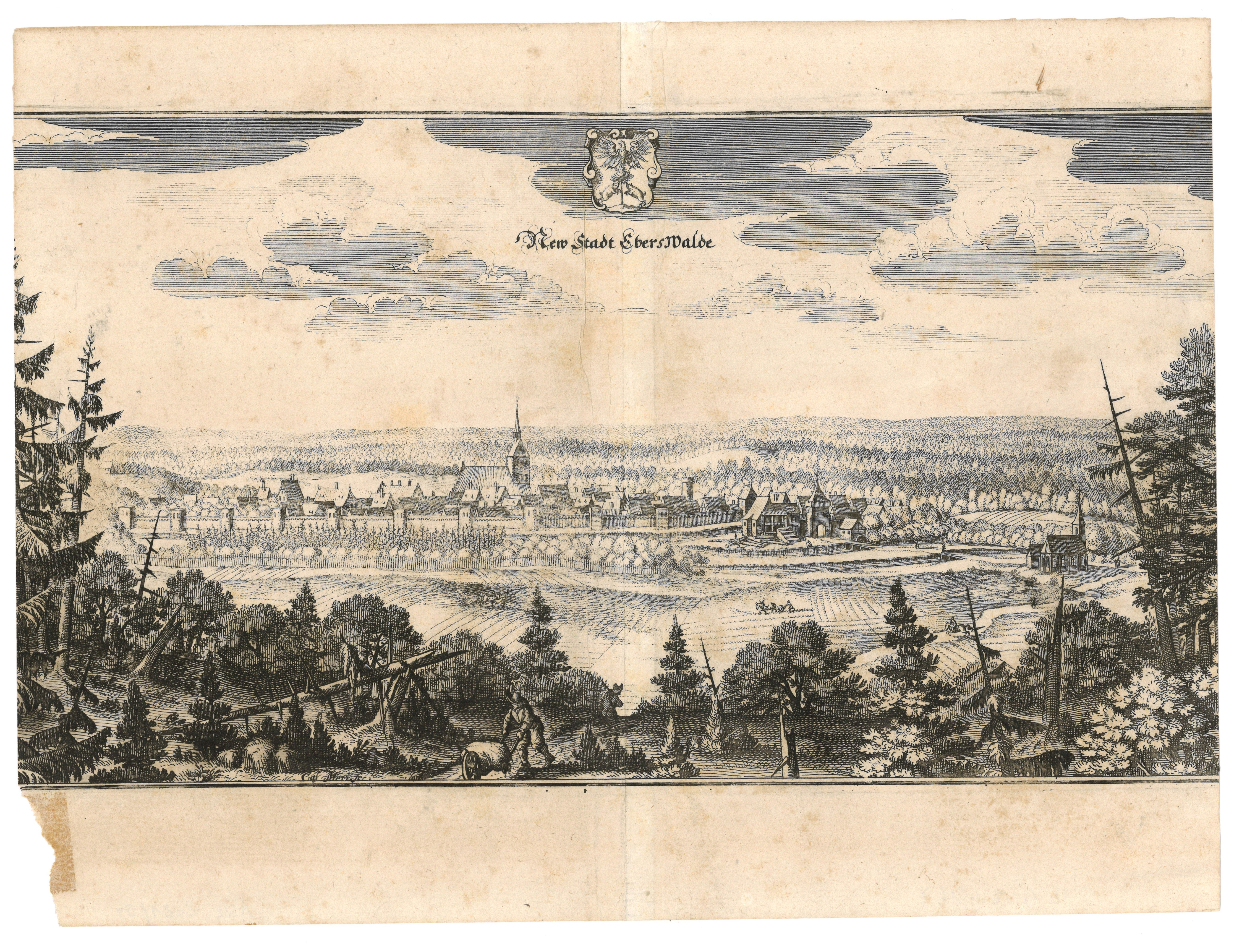 Eberswalde: Ansicht der Stadt von Norden (Landesgeschichtliche Vereinigung für die Mark Brandenburg e.V., Archiv CC BY)