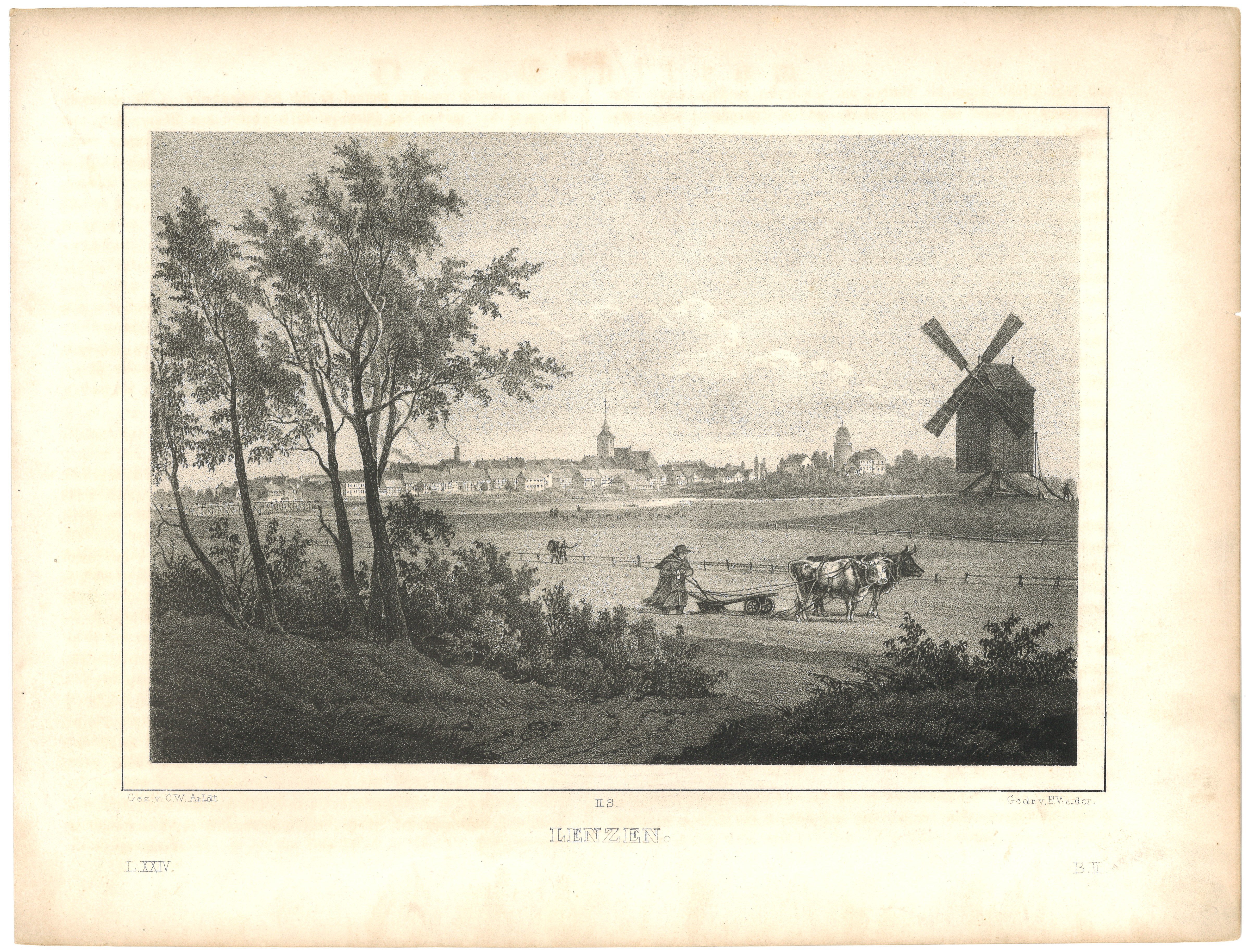 Lenzen (Elbe): Ansicht von Südwesten (Landesgeschichtliche Vereinigung für die Mark Brandenburg e.V., Archiv CC BY)