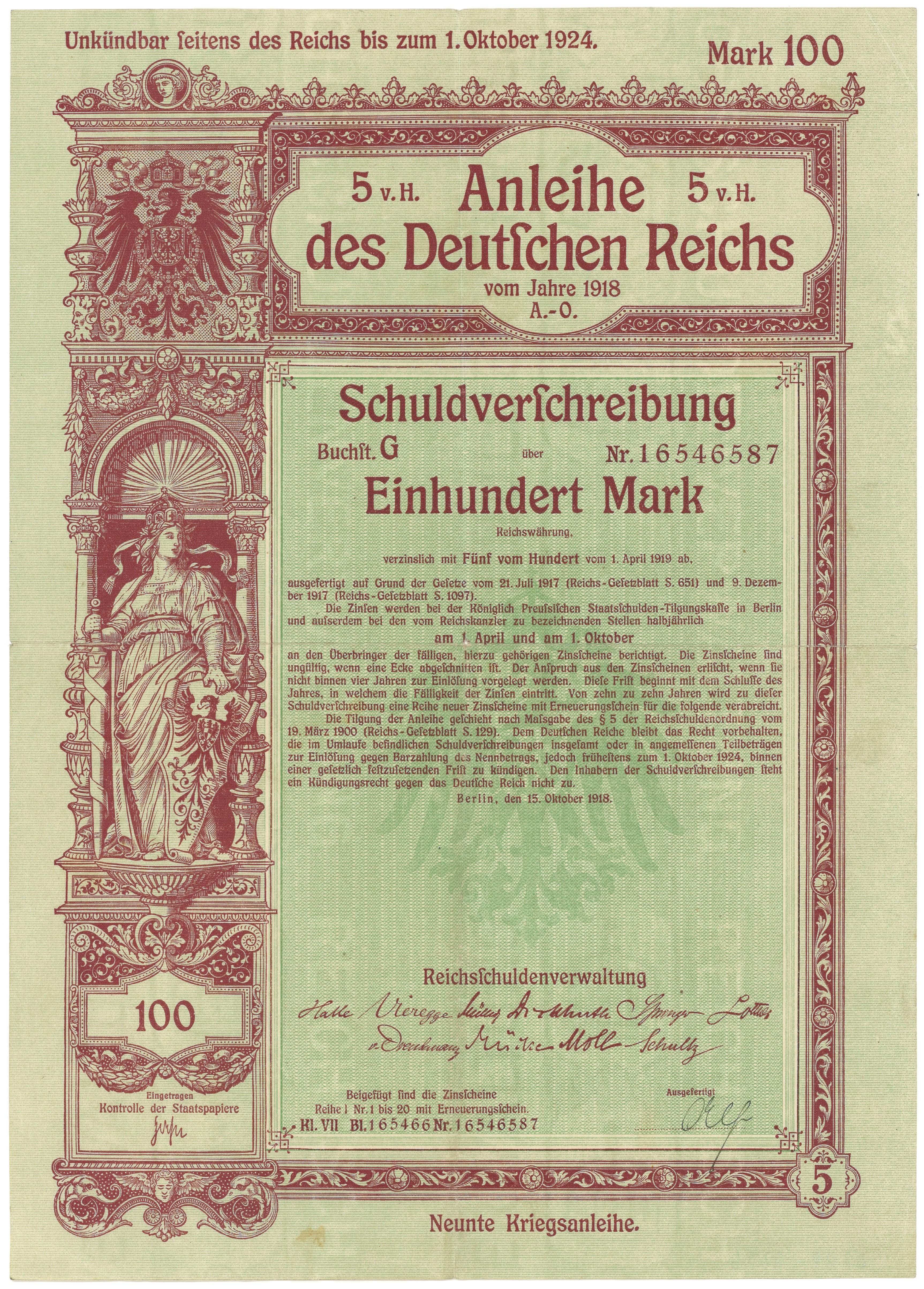 Neunte Kriegsanleihe des Deutschen Reiches 1918 (Landesgeschichtliche Vereinigung für die Mark Brandenburg e.V., Archiv CC BY)