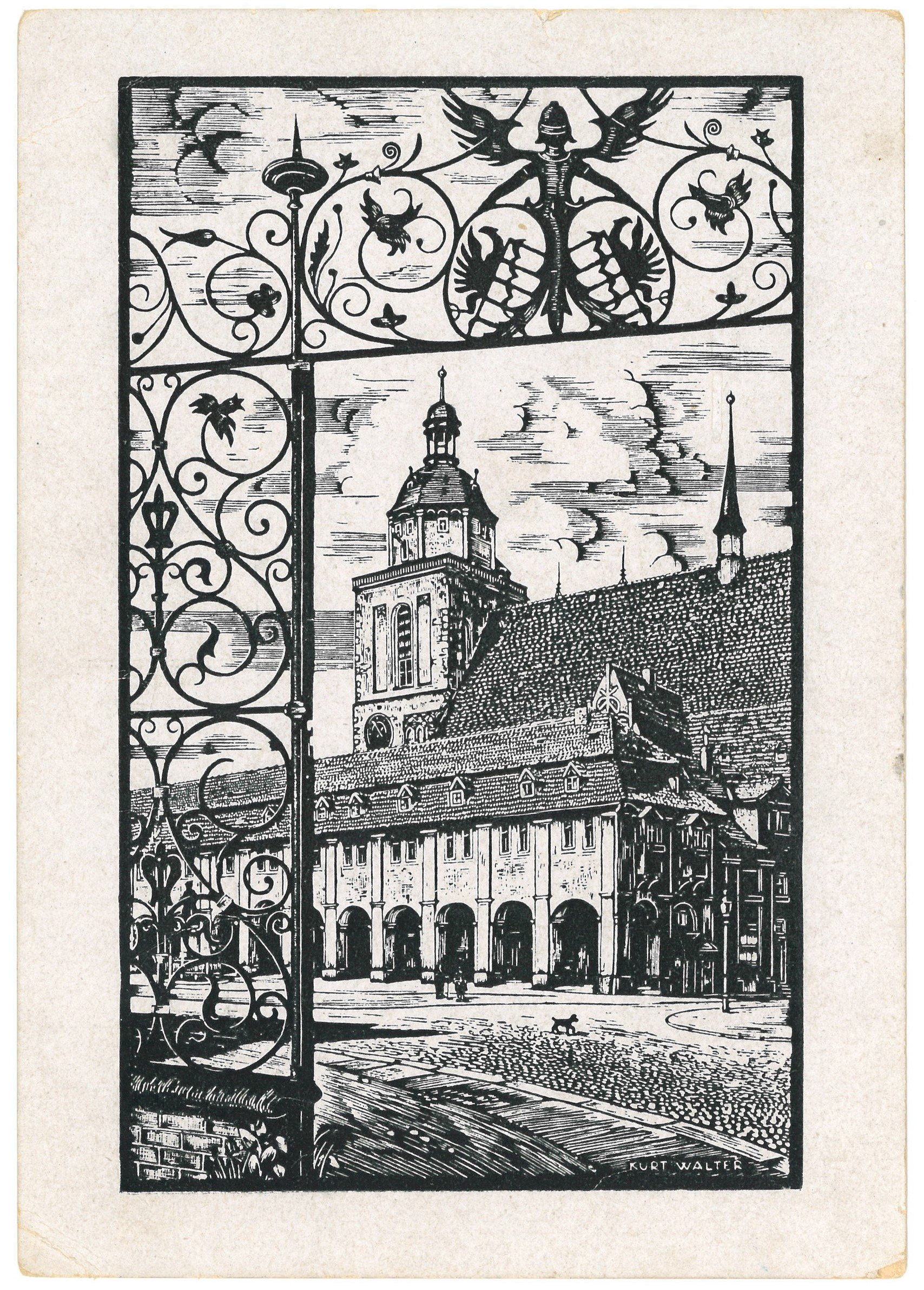 Dessau: Schlossplatz und Großer Markt mit Marienkirche (Landesgeschichtliche Vereinigung für die Mark Brandenburg e.V., Archiv CC BY)