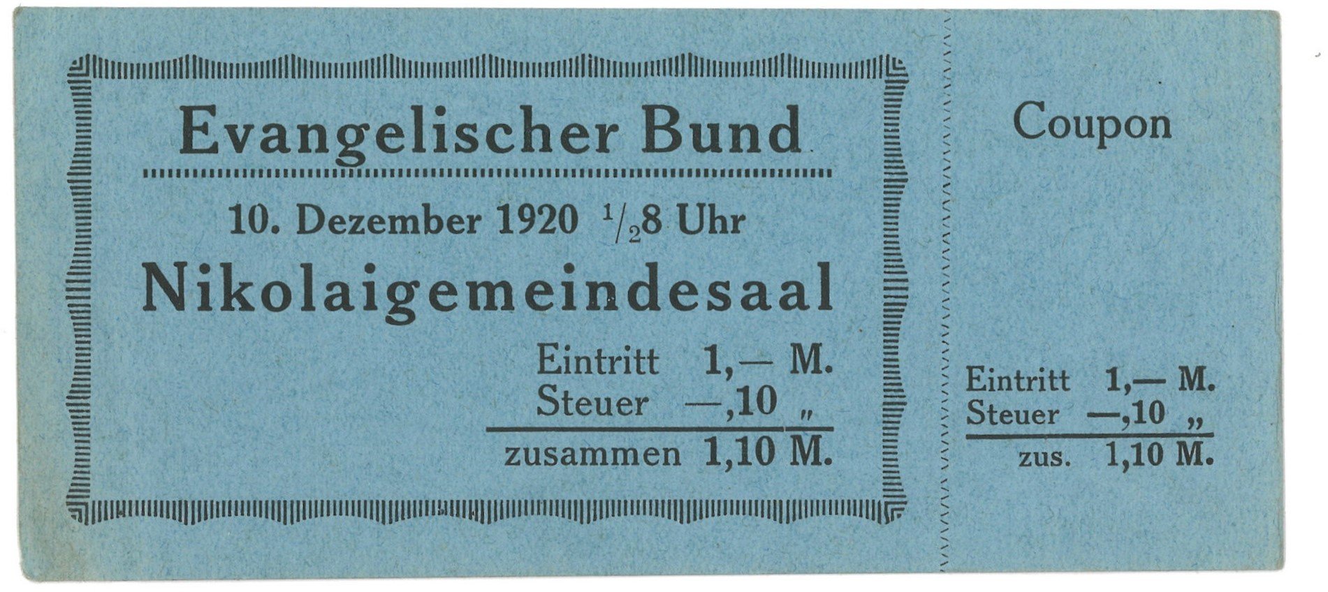 Veranstaltung des Evangelischen Bundes im Nikolaigemeindesaal Potsdam 1920 (Landesgeschichtliche Vereinigung für die Mark Brandenburg e.V., Archiv CC BY)