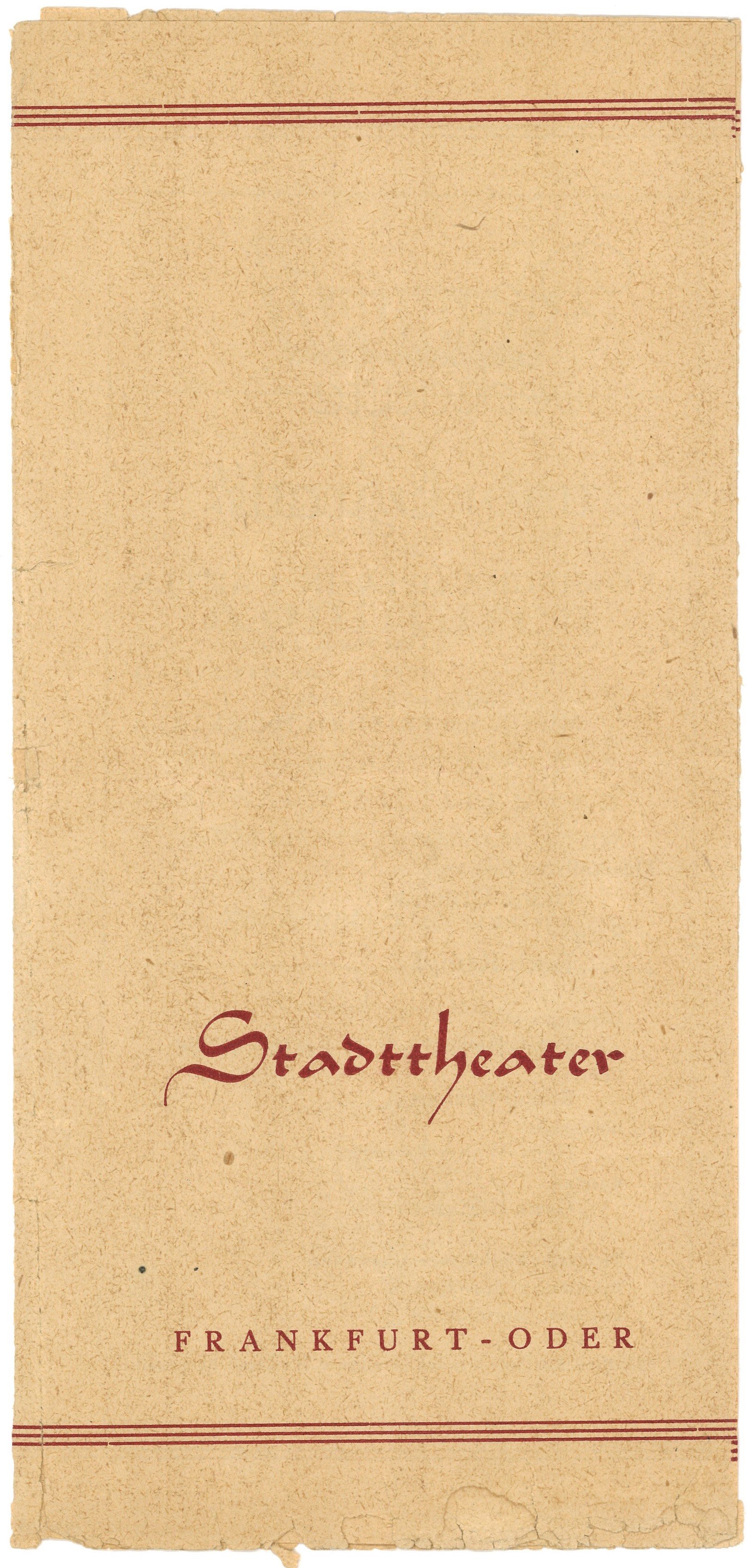 Programm des Stadttheaters Frankfurt (Oder) für "Die verkaufte Braut" um 1950 (Landesgeschichtliche Vereinigung für die Mark Brandenburg e.V., Archiv CC BY)