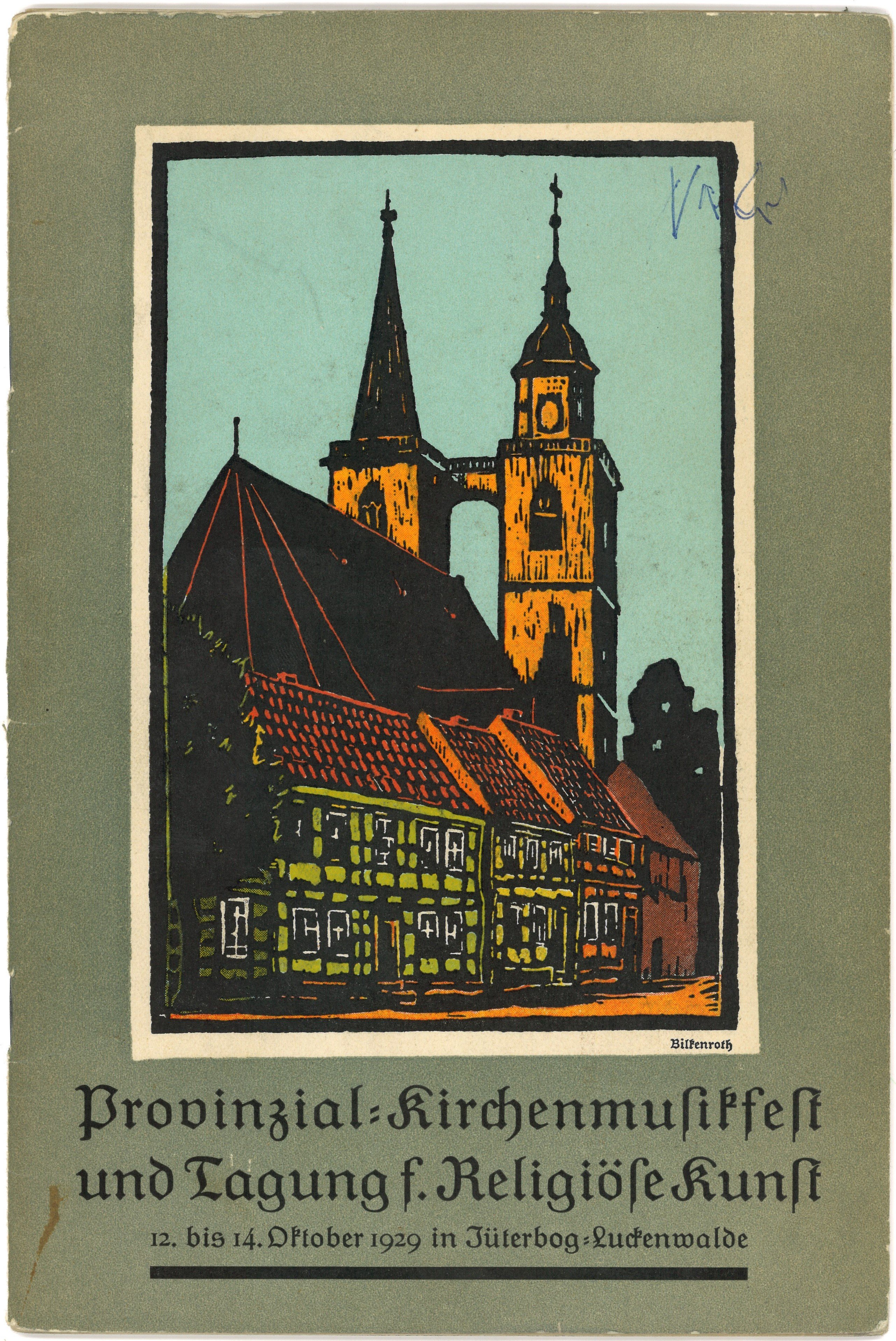 Programm-Buch zum Provinzial-Kirchenmusikfest 1929 in Luckenwalde und Jüterbog (Landesgeschichtliche Vereinigung für die Mark Brandenburg e.V., Archiv CC BY)
