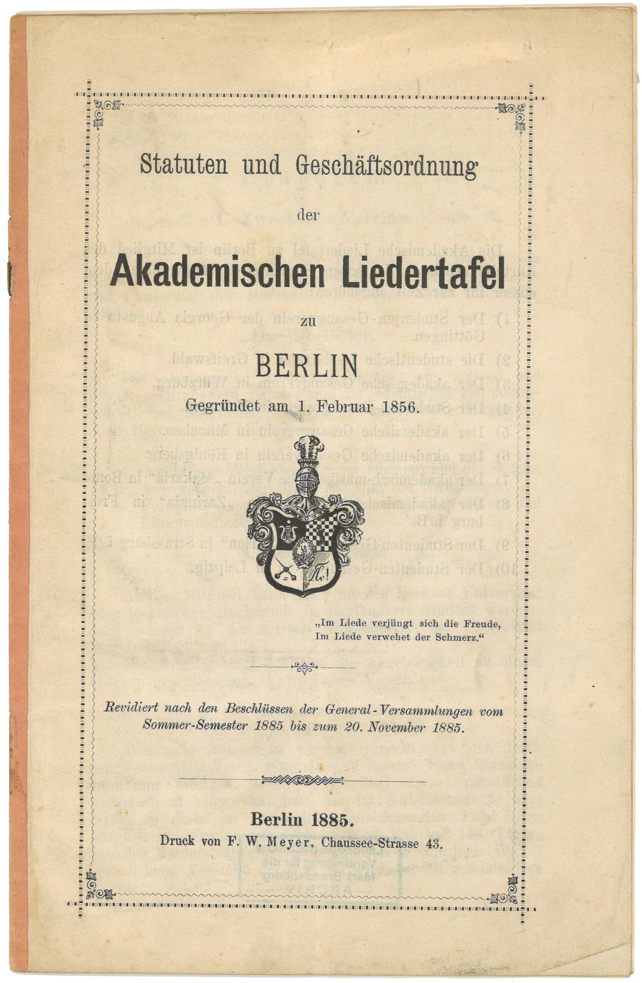 Statuten und Geschäftsordnung der Akademischen Liedertafel zu Berlin (1878) (Landesgeschichtliche Vereinigung für die Mark Brandenburg e.V., Archiv CC BY)