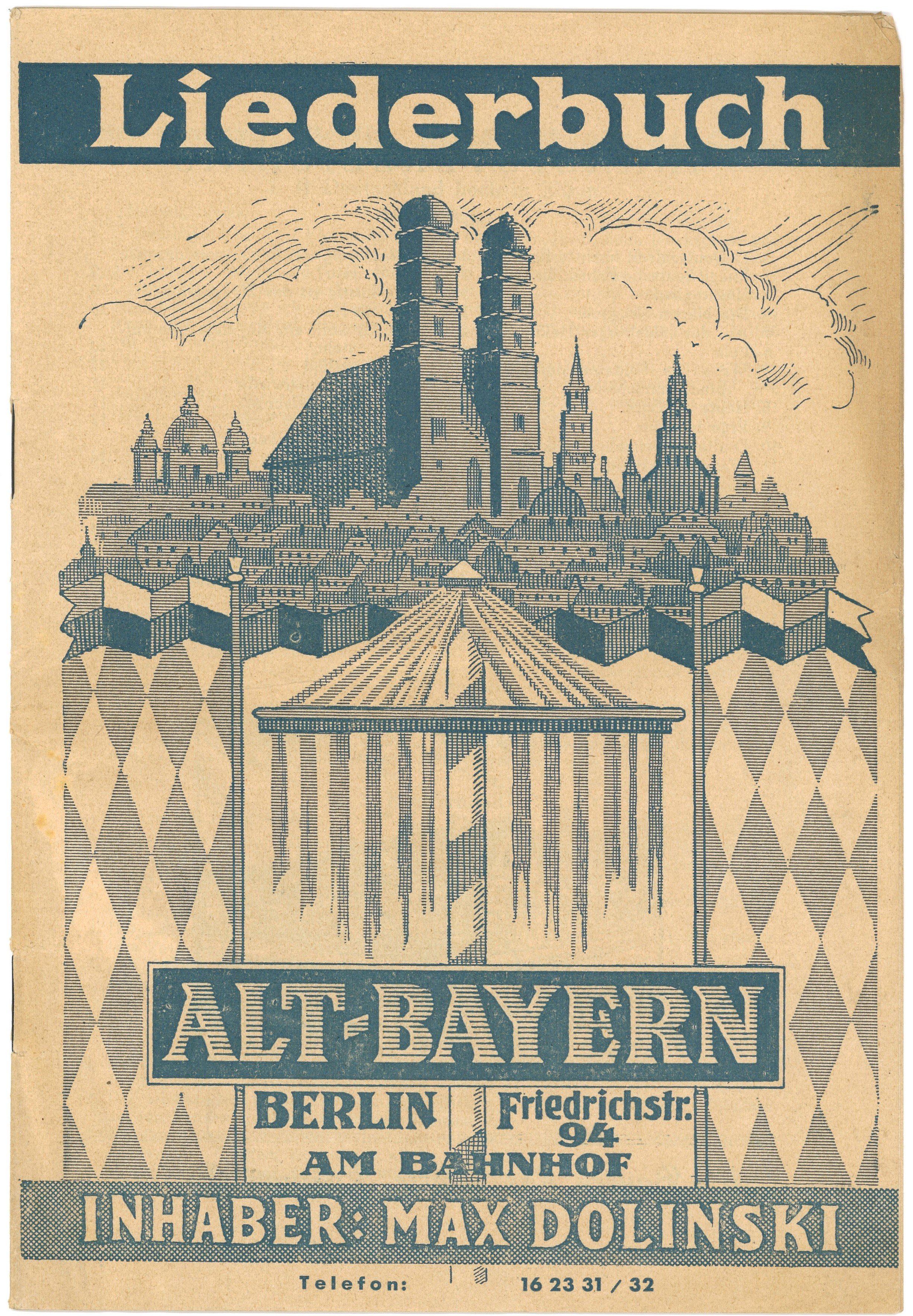 Liederheft des Kabaretts "Alt-Berlin" in Berlin (ca. 1925) (Landesgeschichtliche Vereinigung für die Mark Brandenburg e.V., Archiv CC BY)