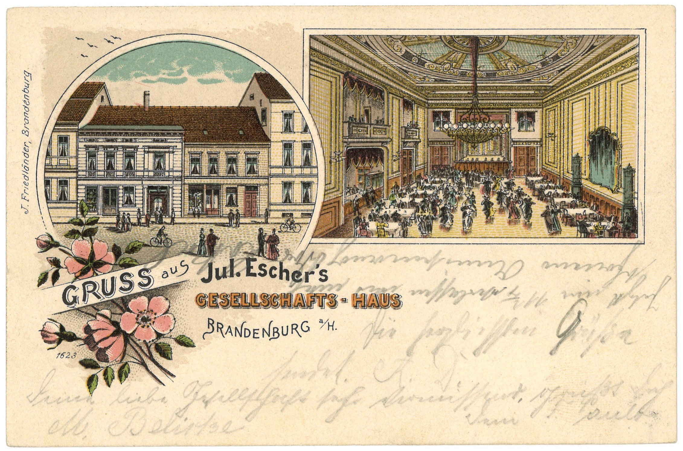 Brandenburg an der Havel: Jul. Escher's Gesellschafts-Haus (Landesgeschichtliche Vereinigung für die Mark Brandenburg e.V., Archiv CC BY)