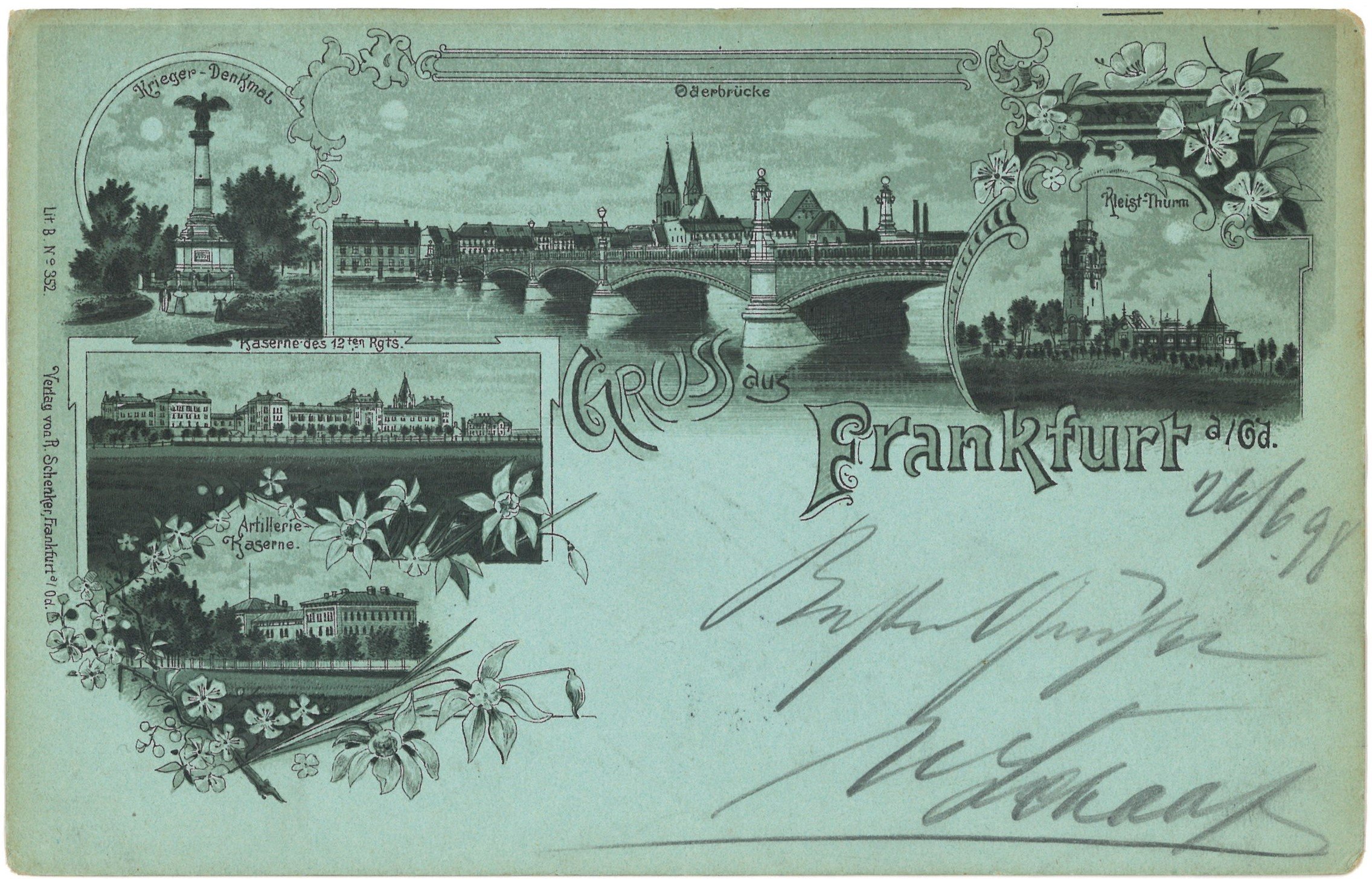 Frankfurt (Oder): Fünf Ansichten (Landesgeschichtliche Vereinigung für die Mark Brandenburg e.V., Archiv CC BY)