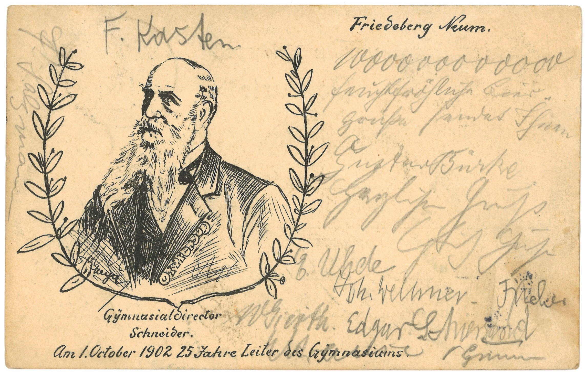 25-jähriges Amtsjubiläum des Gymnasialdirektors Schneider in Friedeberg/Neumark 1902 (Landesgeschichtliche Vereinigung für die Mark Brandenburg e.V. CC BY)