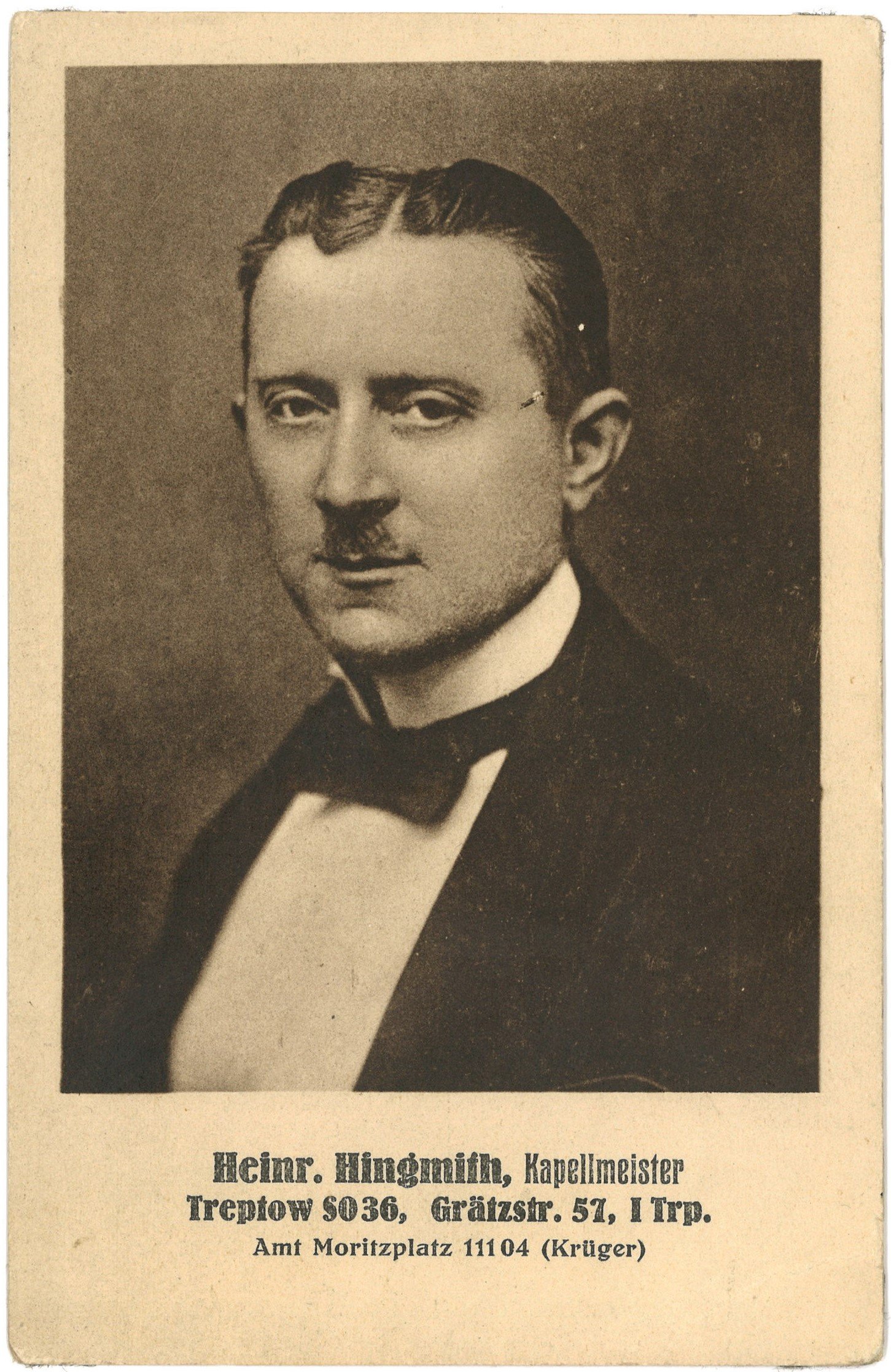 Hingmith, Heinrich (1878–1928), Kapellmeister in Berlin (Landesgeschichtliche Vereinigung für die Mark Brandenburg e.V. CC BY)