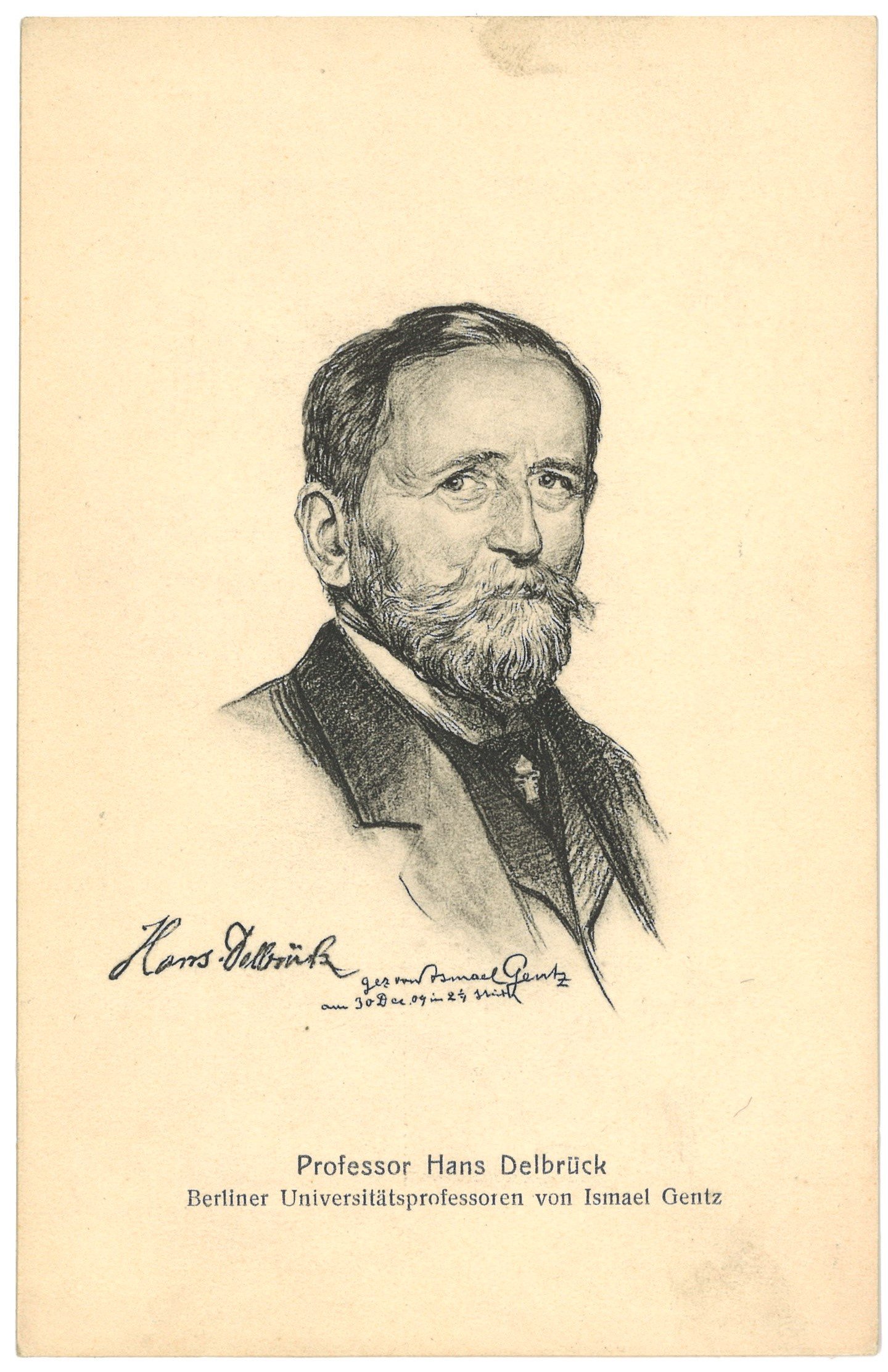 Delbrück, Hans (1848–1929), Historiker und Politiker (Zeichnung von Ismael Gentz) (Landesgeschichtliche Vereinigung für die Mark Brandenburg e.V. CC BY)