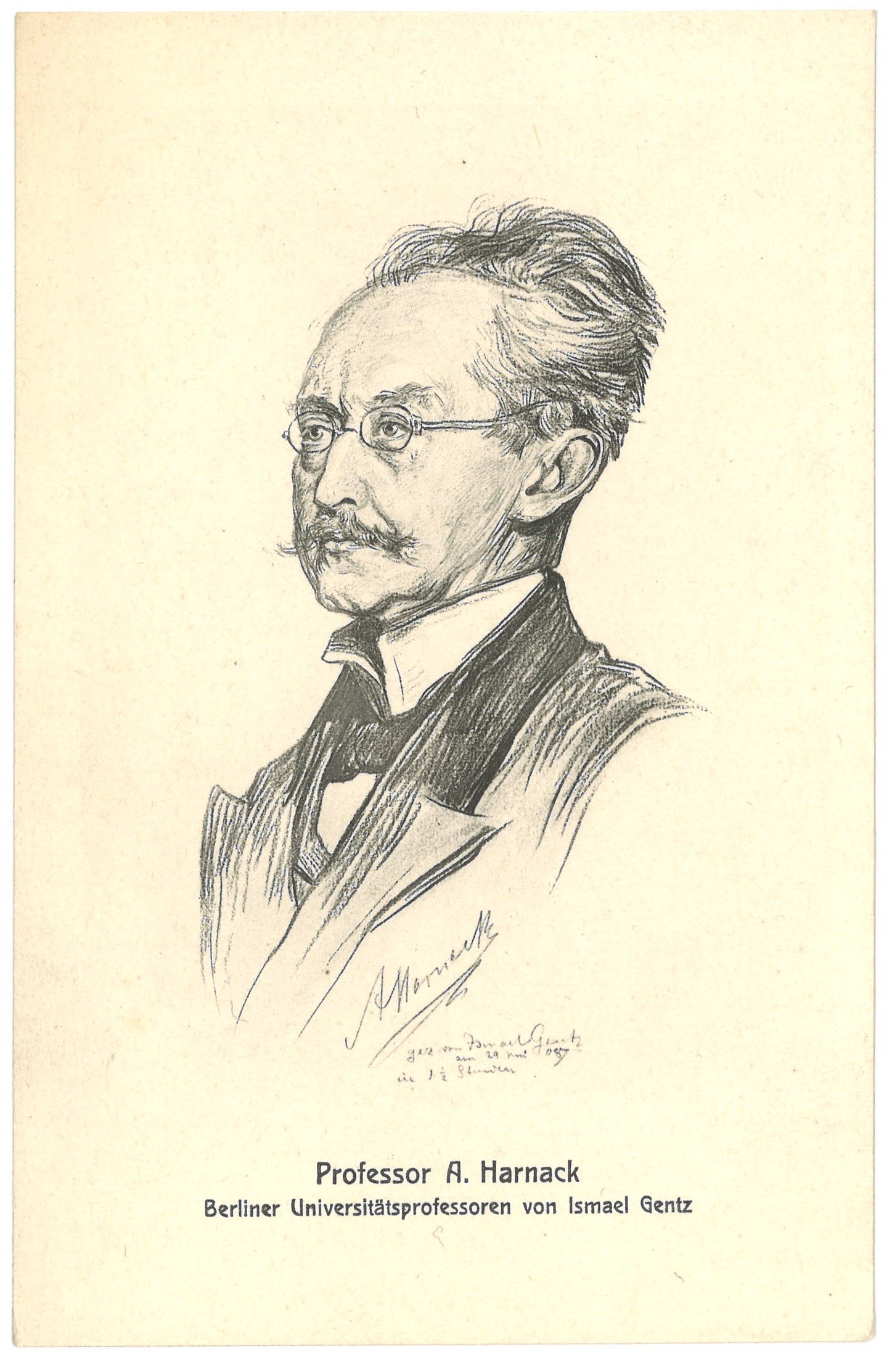 Harnack, Adolf von (1851–1930), Theologe (Zeichnung von Ismael Gentz) (Landesgeschichtliche Vereinigung für die Mark Brandenburg e.V. CC BY)