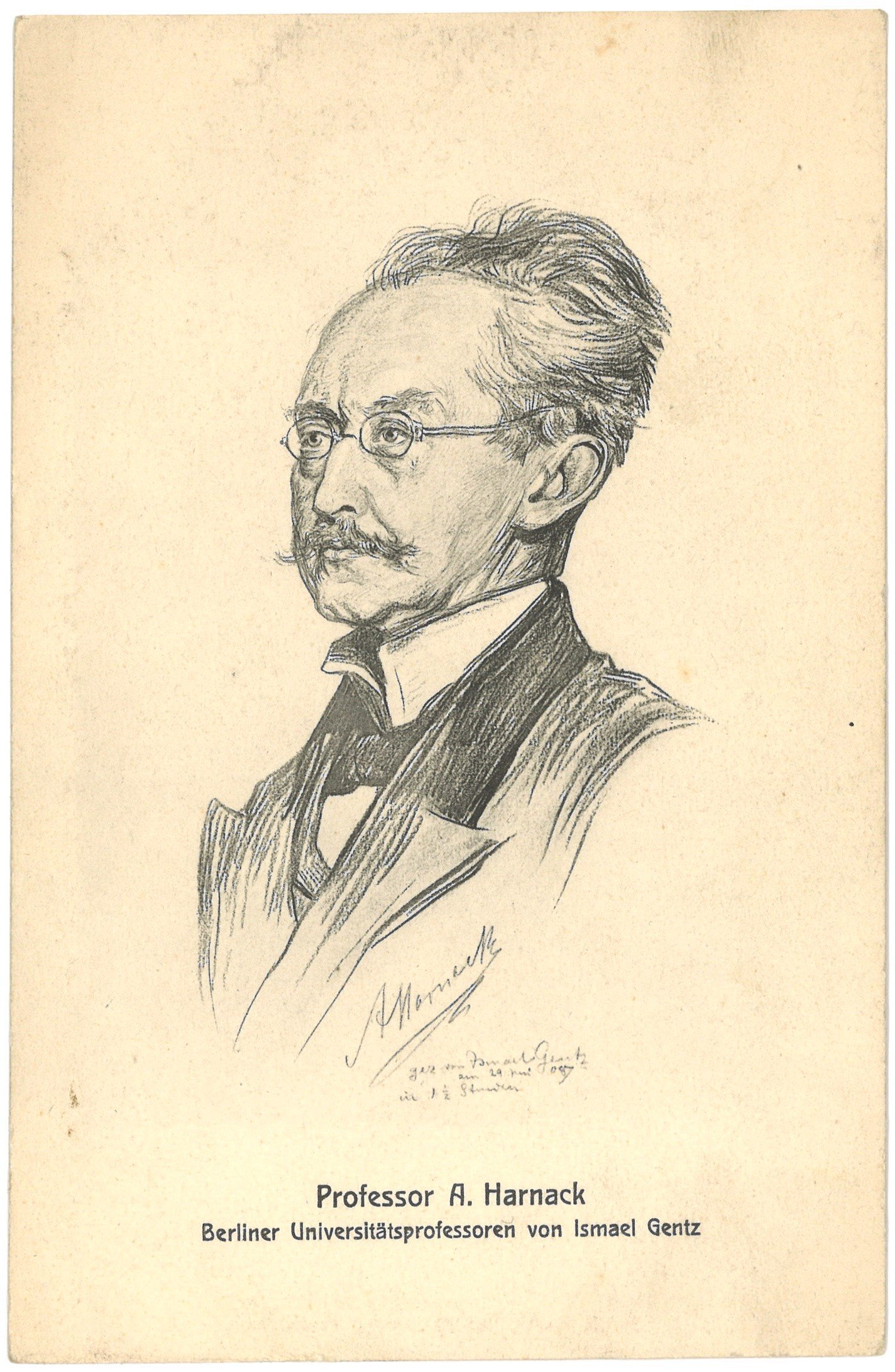 Harnack, Adolf von (1851–1930), Theologe (Zeichnung von Ismael Gentz) (Landesgeschichtliche Vereinigung für die Mark Brandenburg e.V. CC BY)