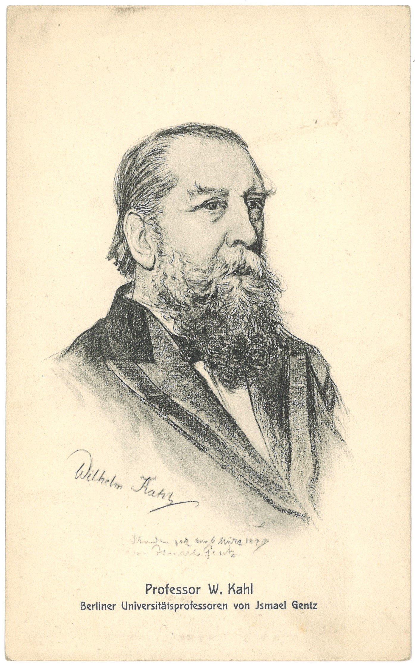 Kahl, Wilhelm (1849–1932), Rechtswissenschaftler (Zeichnung von Ismael Gentz) (Landesgeschichtliche Vereinigung für die Mark Brandenburg e.V. CC BY)