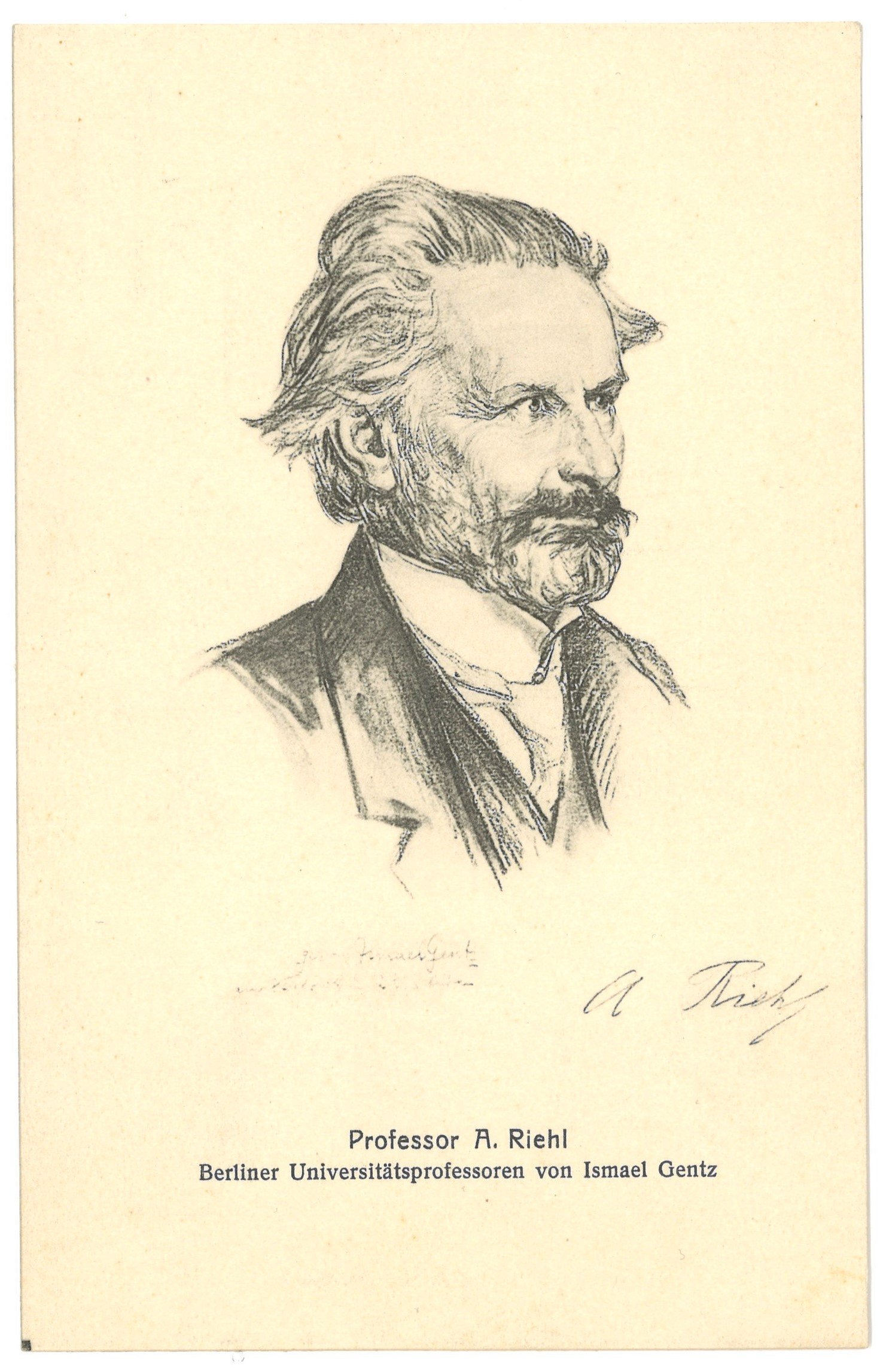 Riehl, Alois (1844–1924), Philosoph (Zeichnung von Ismael Gentz) (Landesgeschichtliche Vereinigung für die Mark Brandenburg e.V. CC BY)