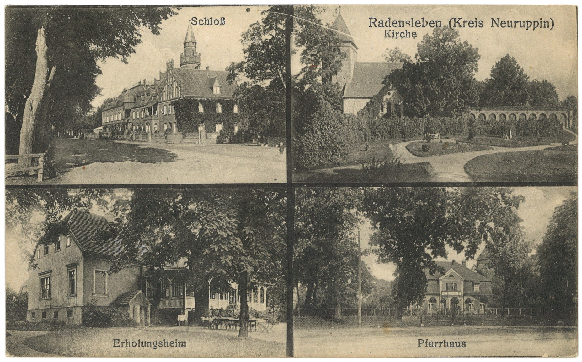 Radensleben (bei Neuruppin): Vier Ansichten (Landesgeschichtliche Vereinigung für die Mark Brandenburg e.V. CC BY)